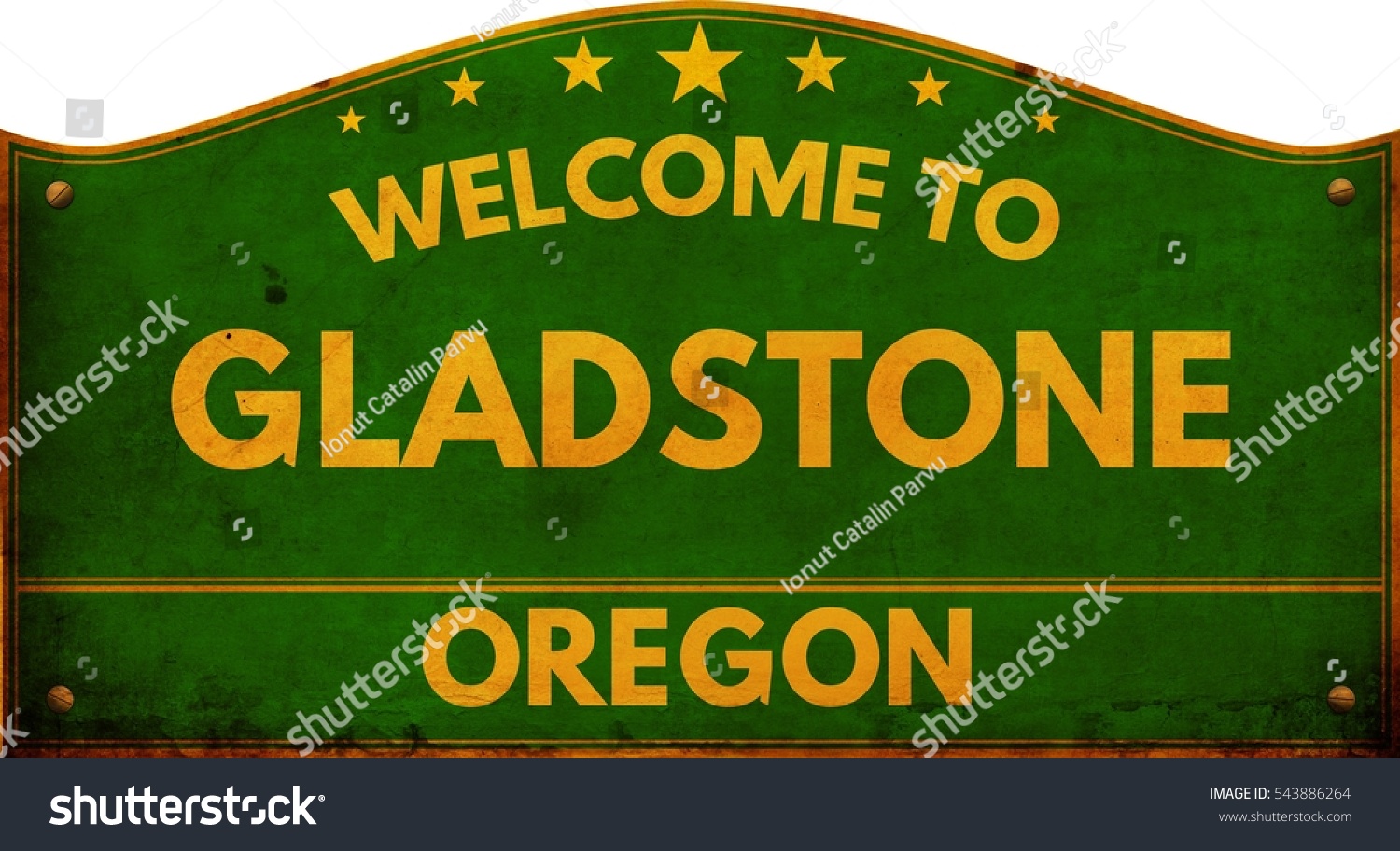 Gladstone Oregon Highway Road Sign Stock Illustration 543886264