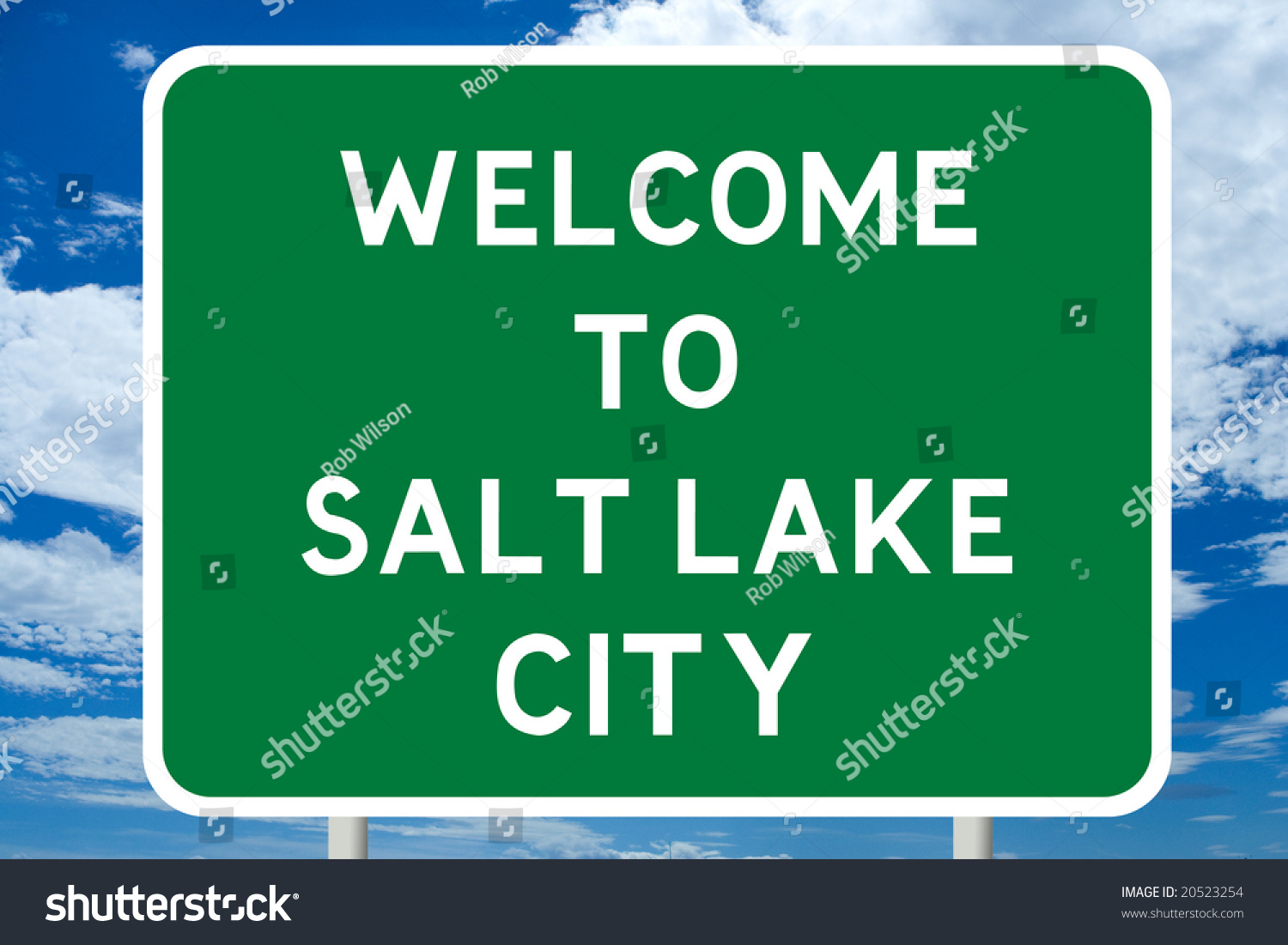 Welcome To Salt Lake City Road Sign Stock Photo 20523254 : Shutterstock