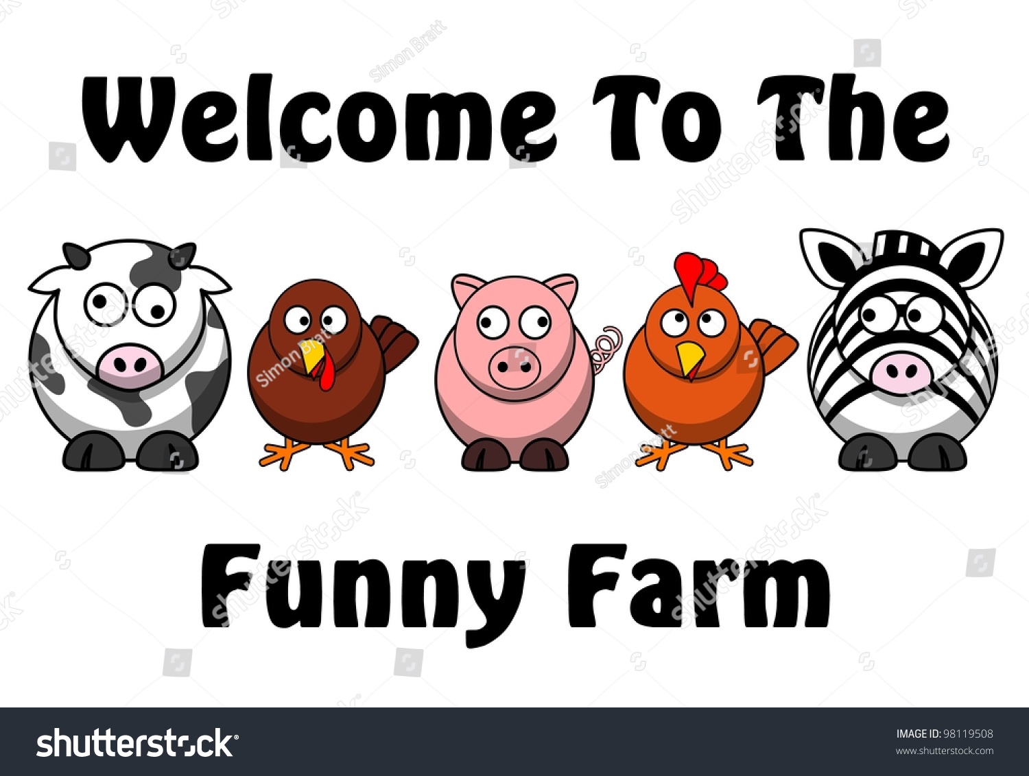 Welcome Funny Farm Saying Some Funny Stock Illustration ...