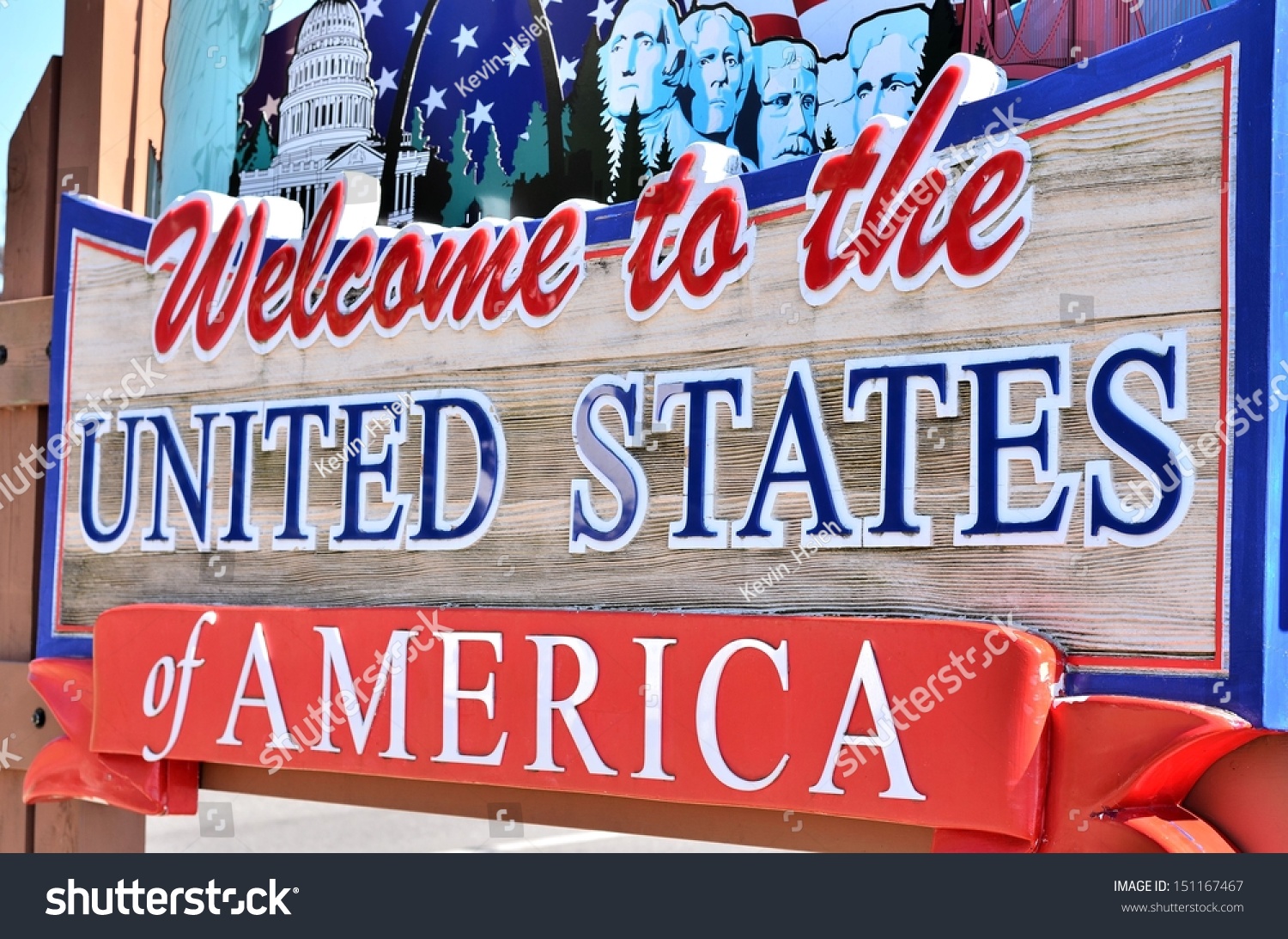 Welcome Usa Wooden Sign Stock Photo (Edit Now) 151167467