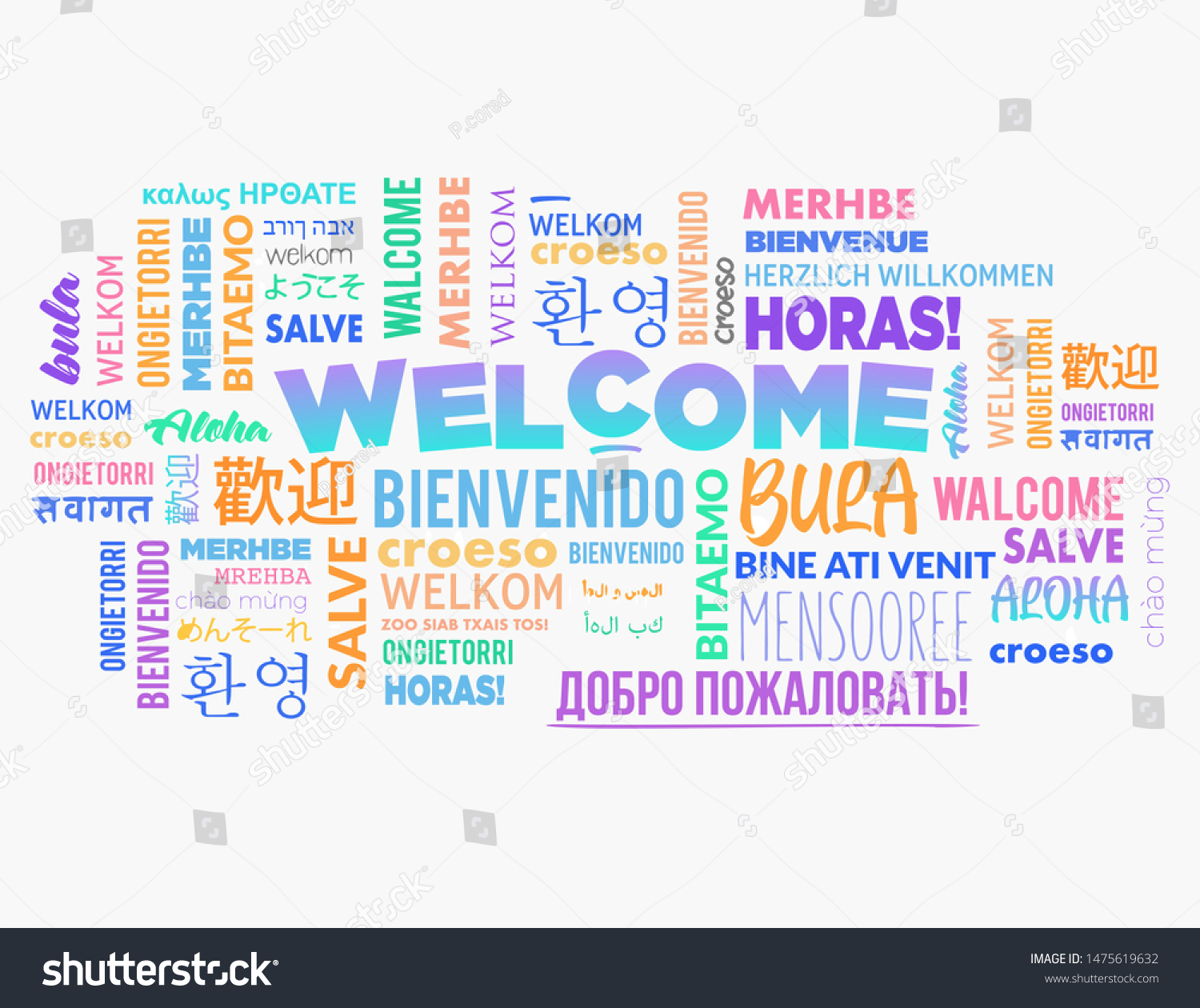 Welcome Word Cloud Different Languages Concept Stock Illustration ...