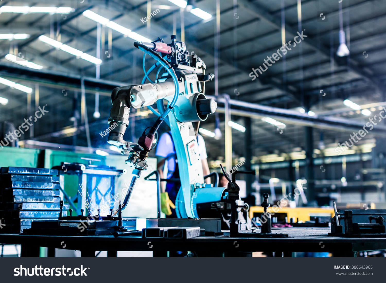 Welding Robot Production  Plant Factory Stock Photo 