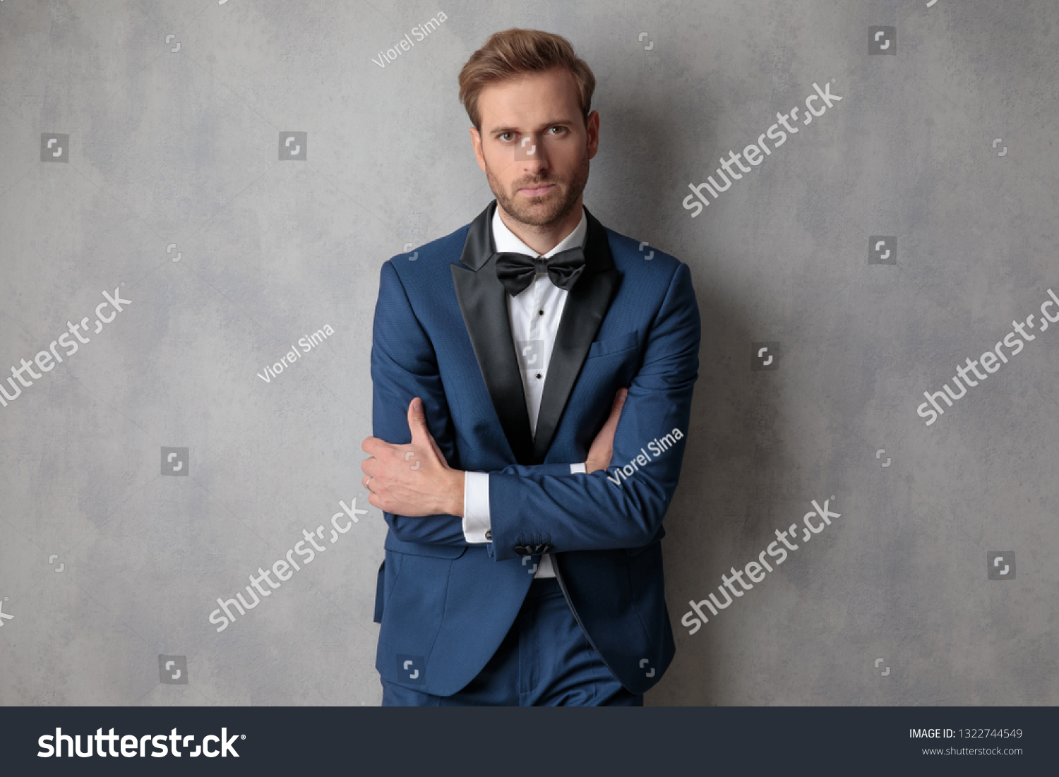 Well Dressed Man Wearing Blue Jacket Stock Photo 1322744549 