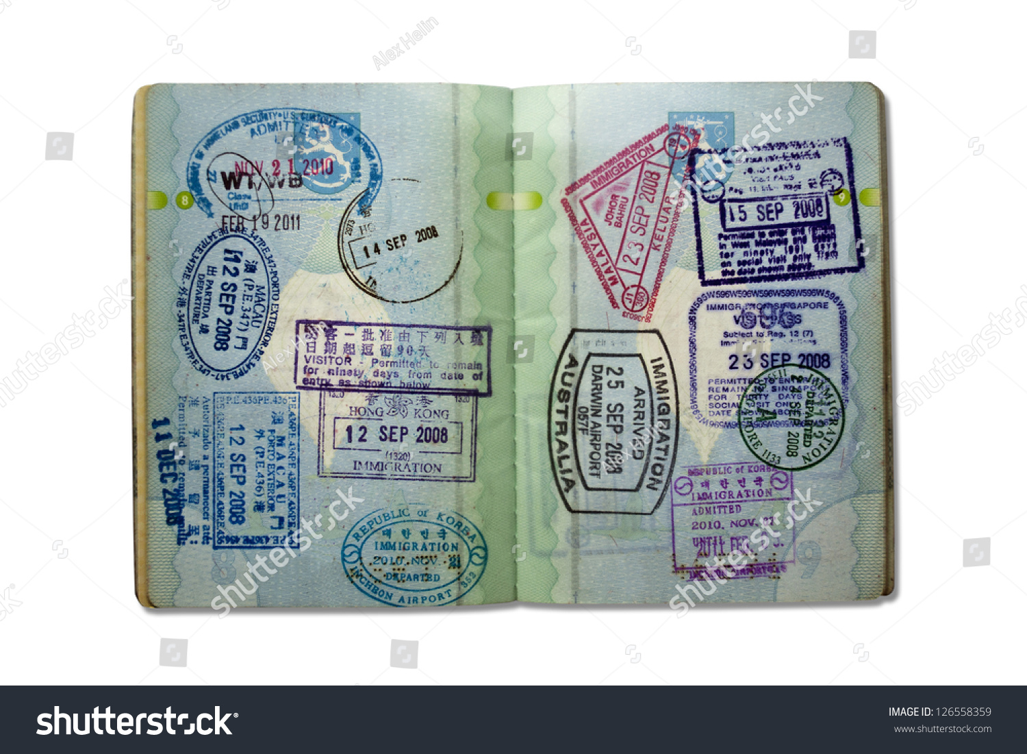 Well Traveled Passport Full Stamps Isolated Stock Photo 126558359 ...