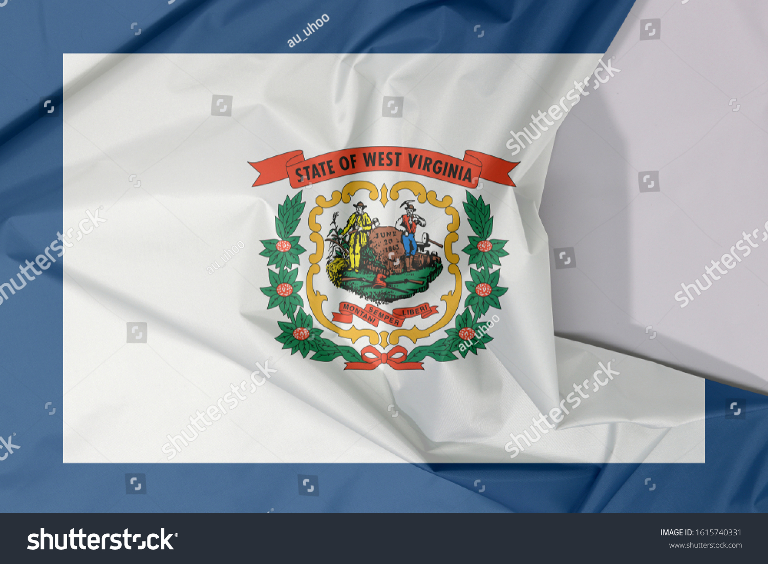 West Virginia Fabric Flag Crepe Crease Stock Photo 1615740331 ...