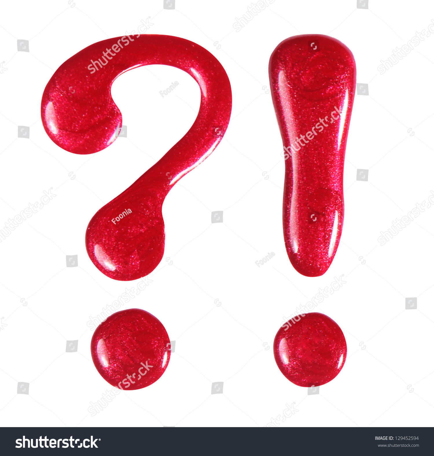 Wet Look Question And Exclamation Mark Isolated On White Stock Photo ...