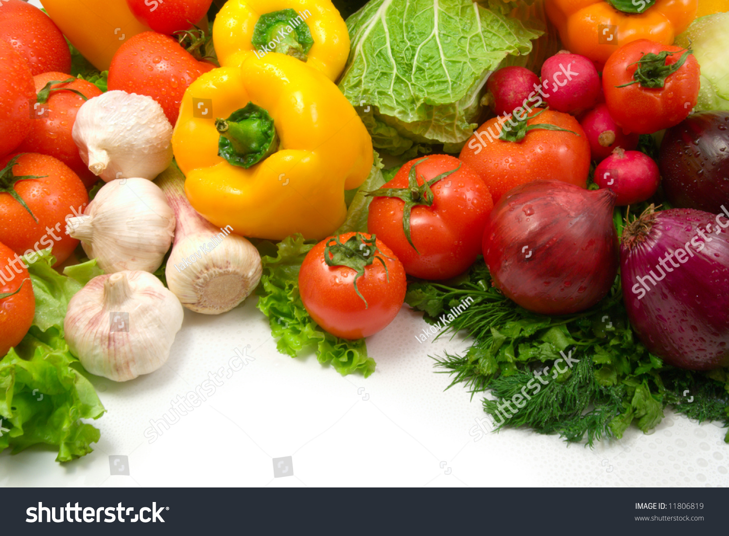 Wet Vegetables Isolated On White Background Stock Photo 11806819 ...