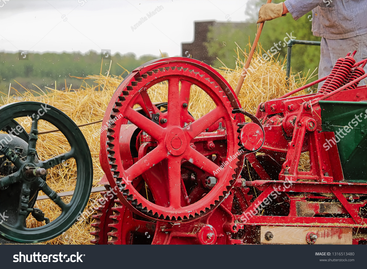 Wheels Gears On Old Baling Machine Stock Photo Edit Now