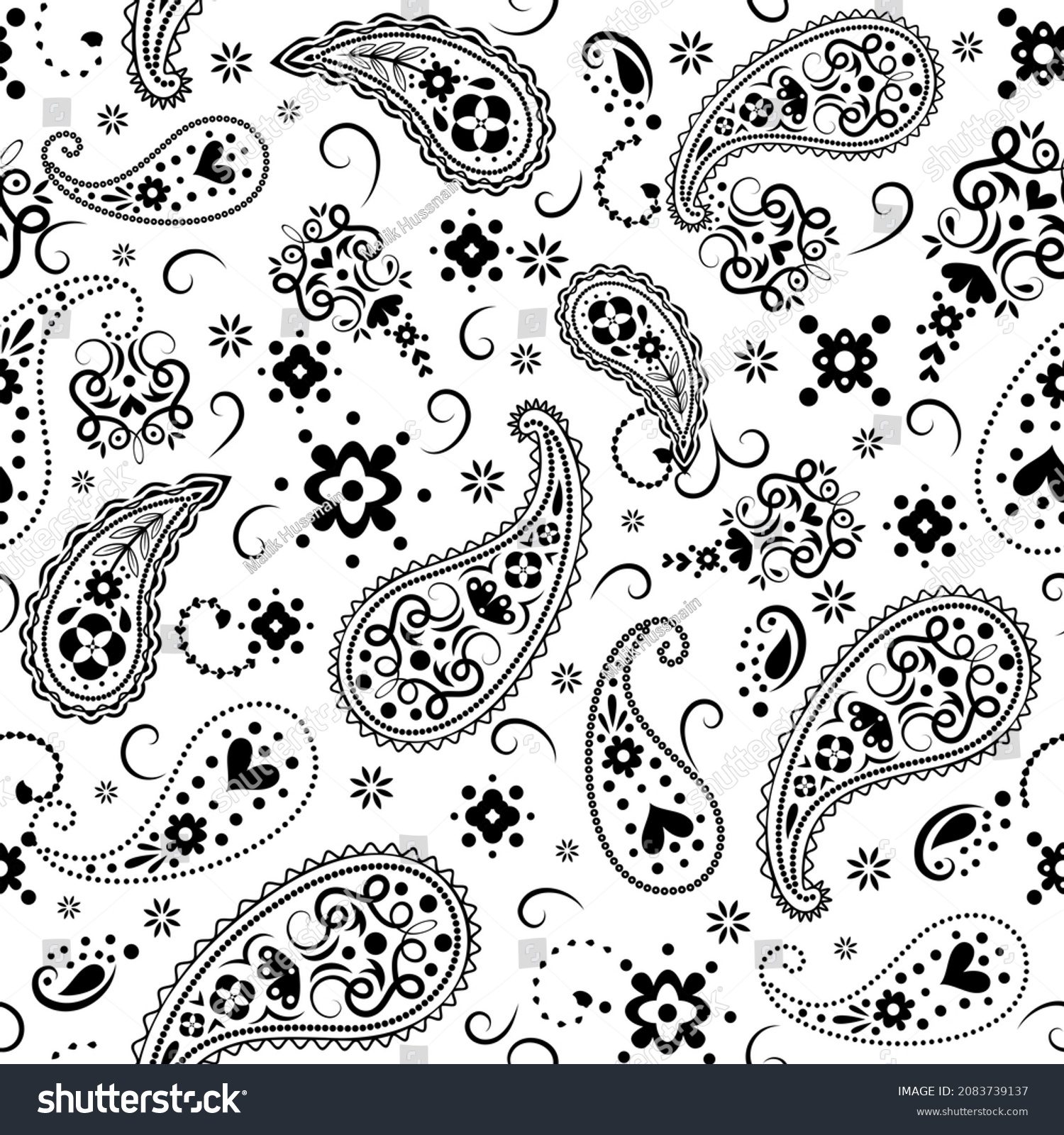 White Black Bandana Design Background Image Stock Illustration ...