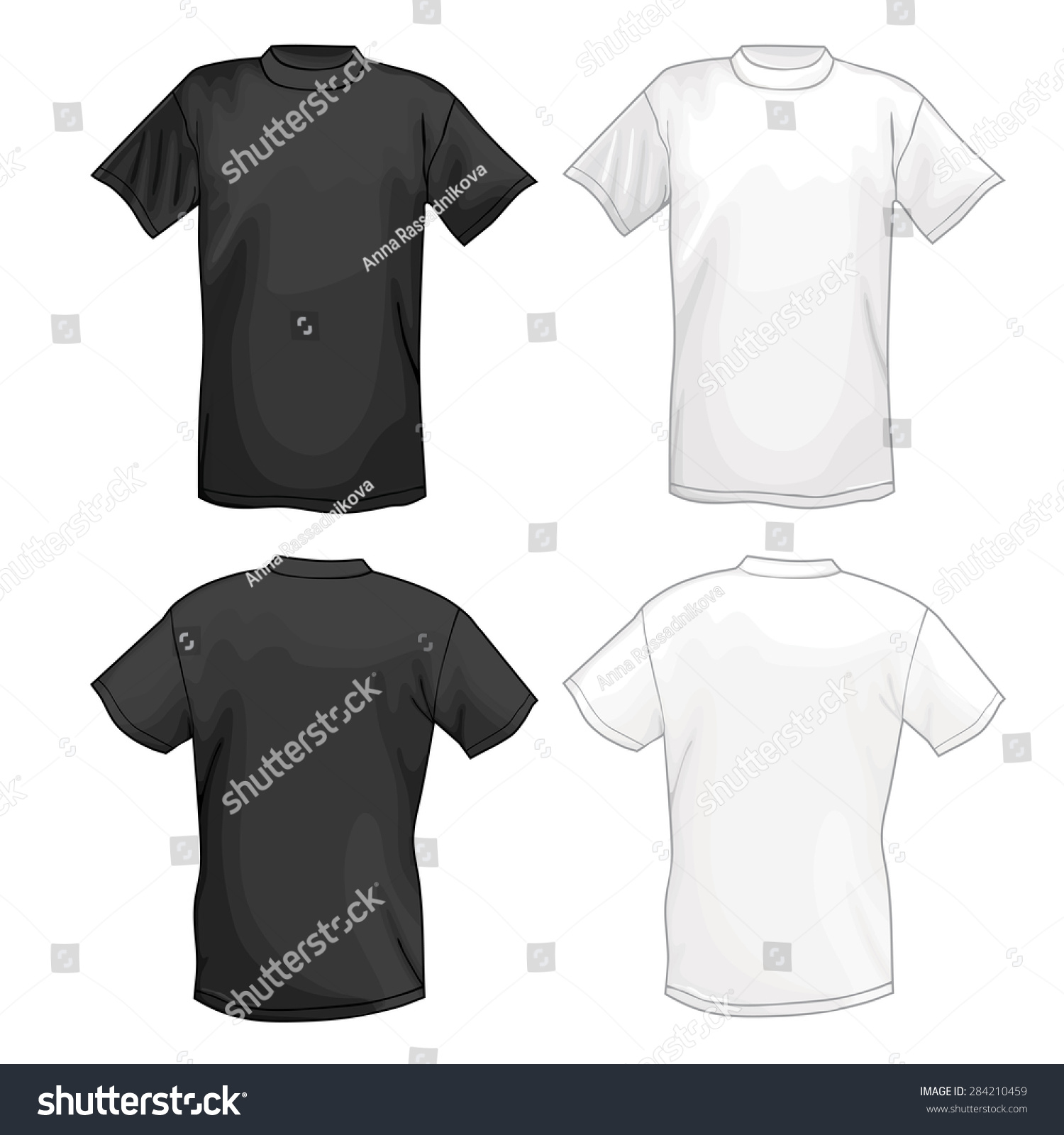 White Black Tshirt Design Template Front Stock Illustration 284210459 ...