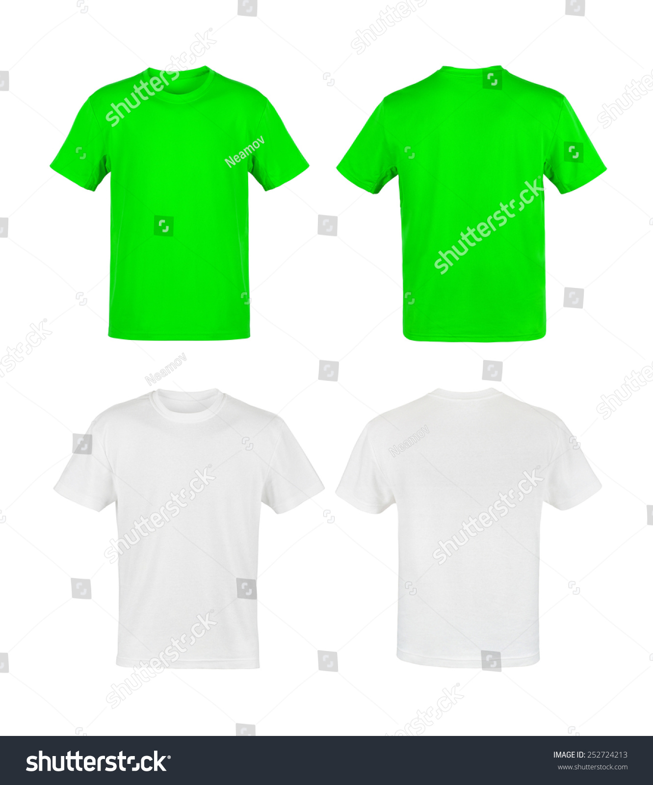 White And Green Shirts Isolated On White Stock Photo 252724213 ...
