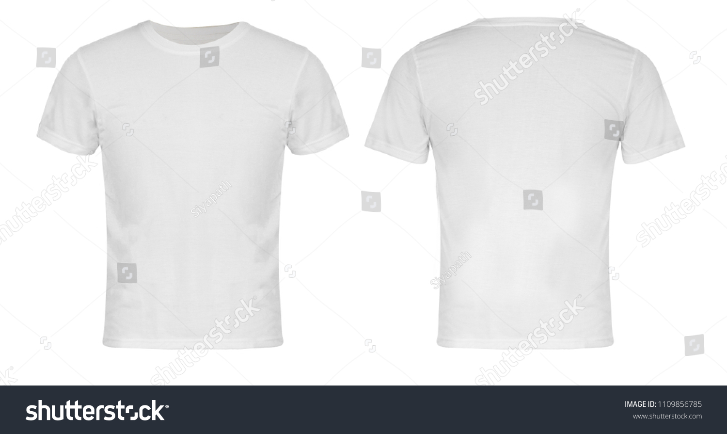 White Blank Tshirt Front Back Stock Photo 1109856785 | Shutterstock