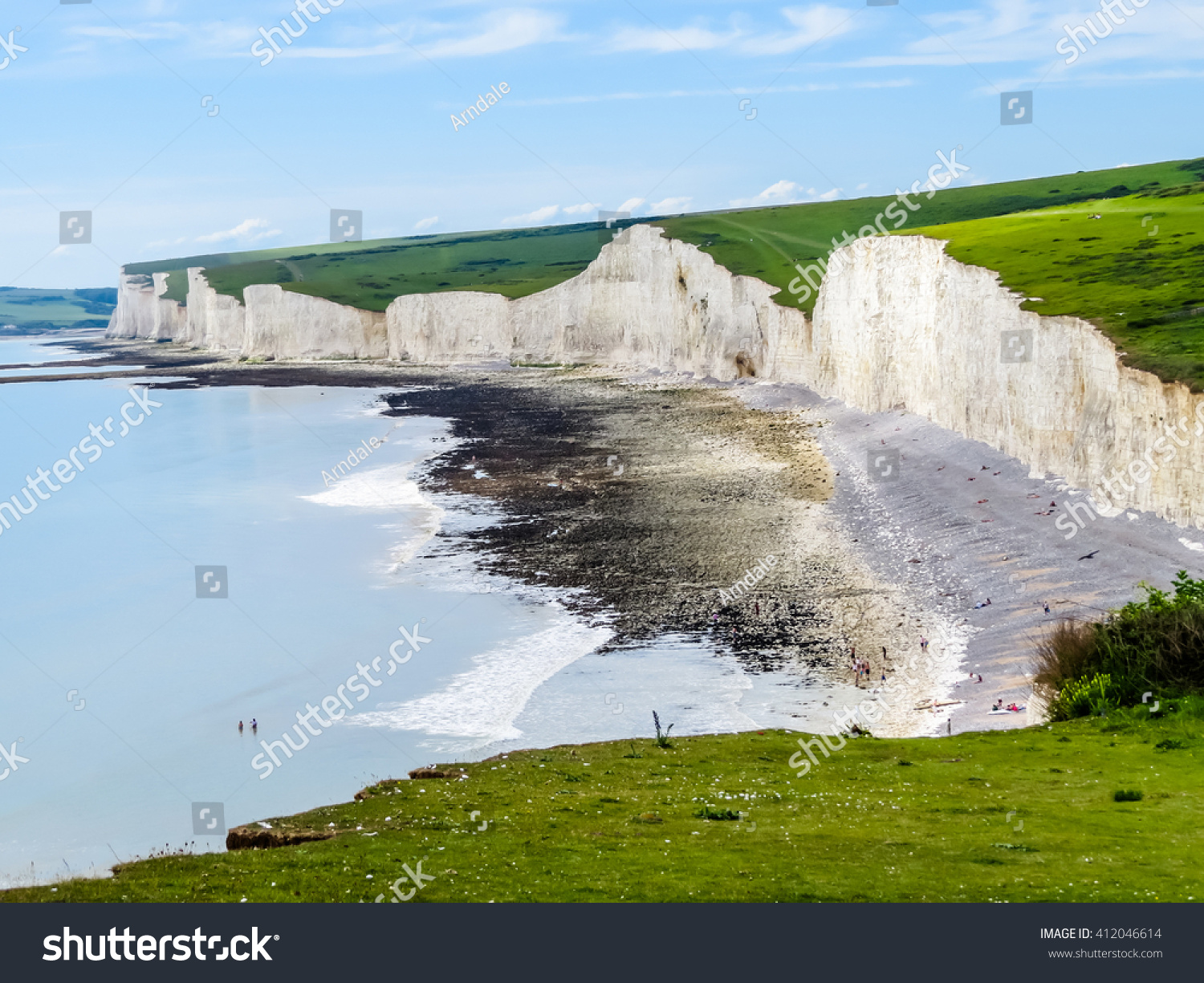 White Chalk Cliffs Seven Sisters National Stock Photo (Edit Now) 412046614