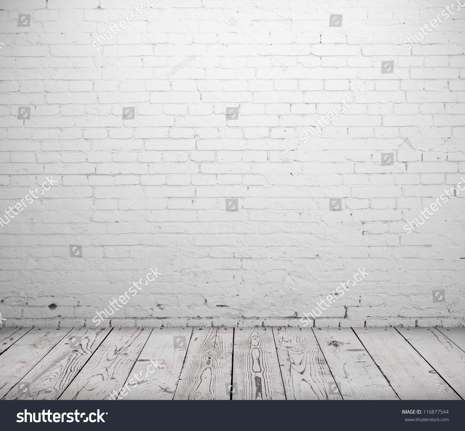 White Concrete Room Wooden Floor Stock Illustration 116877544 ...