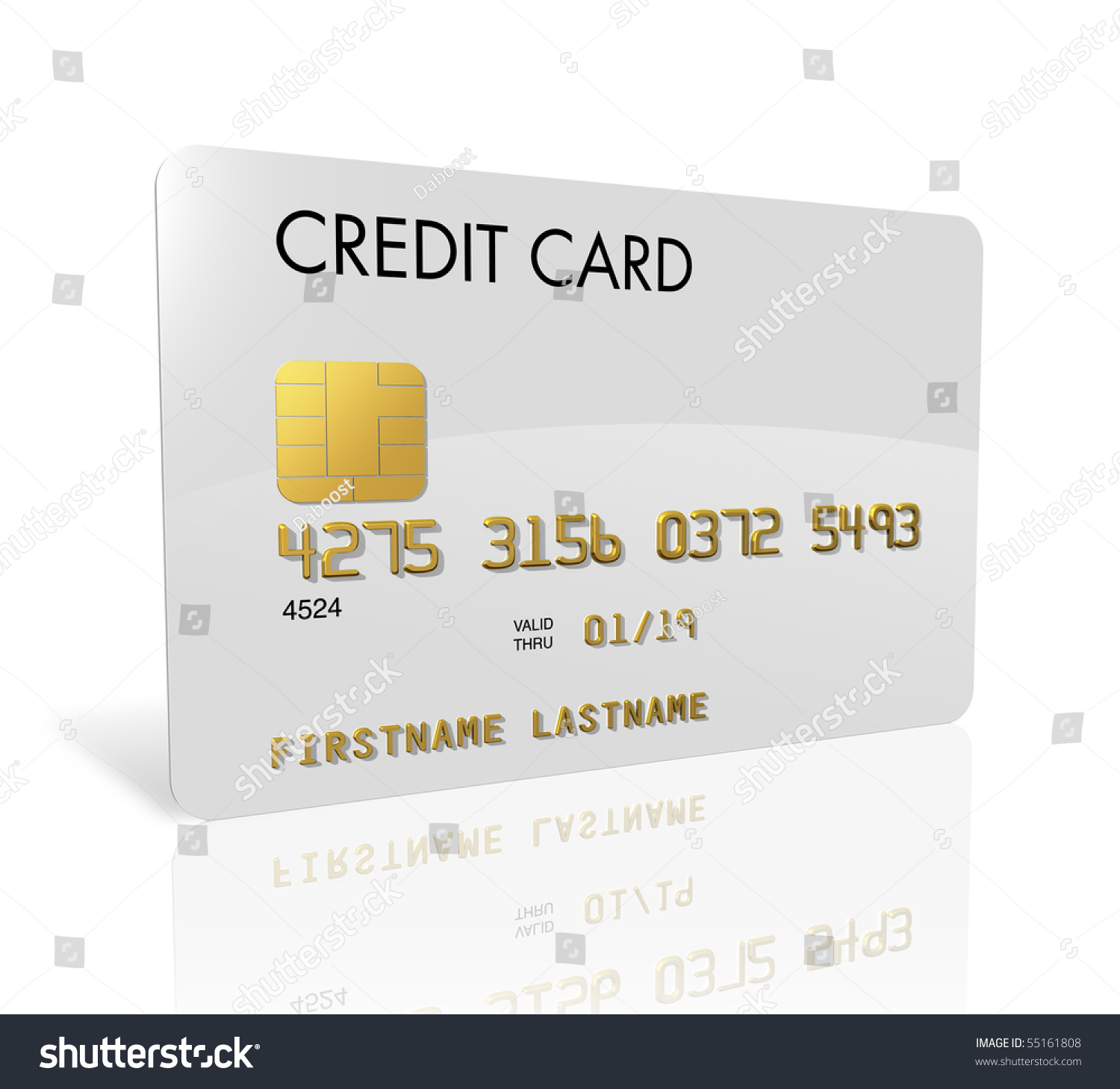 White Credit Card Isolated On White Stock Illustration 55161808