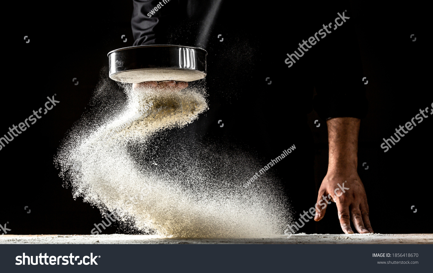 White Flour Flying Into Air Pastry Stock Photo 1856418670 | Shutterstock