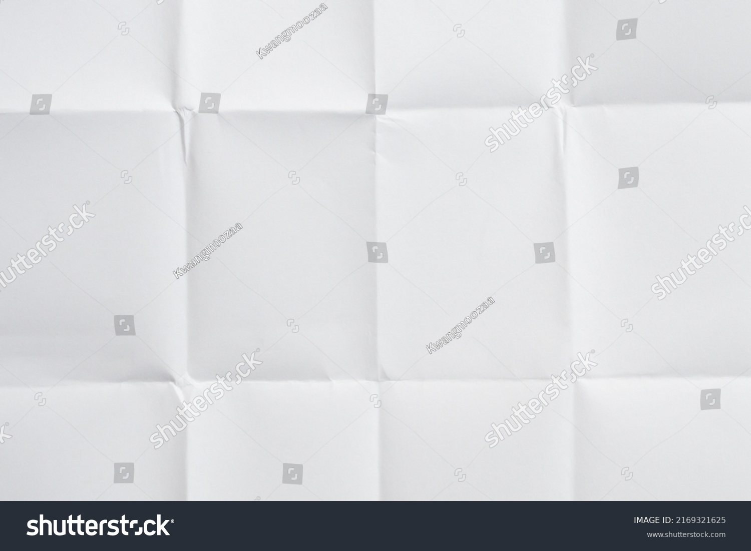 White Folded Wrinkled Paper Texture Background Stock Photo 2169321625 ...