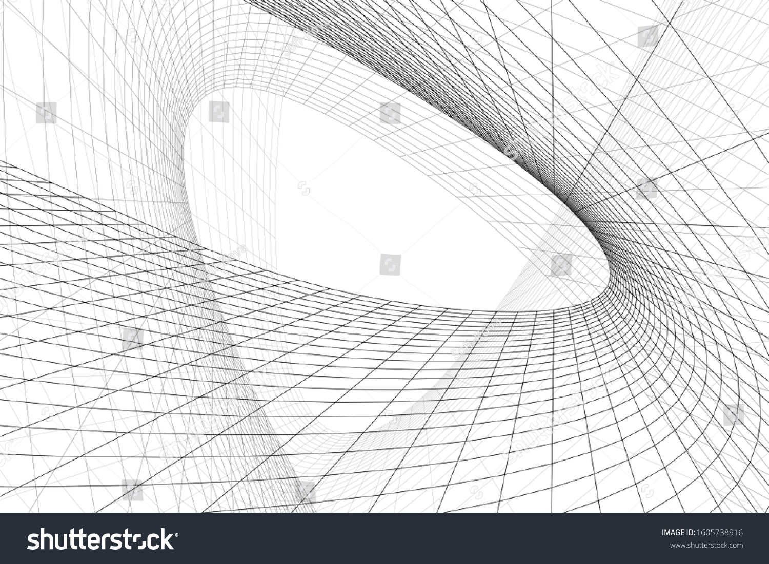 White Geometric Backdrop Linear Structure 3d Stock Illustration ...