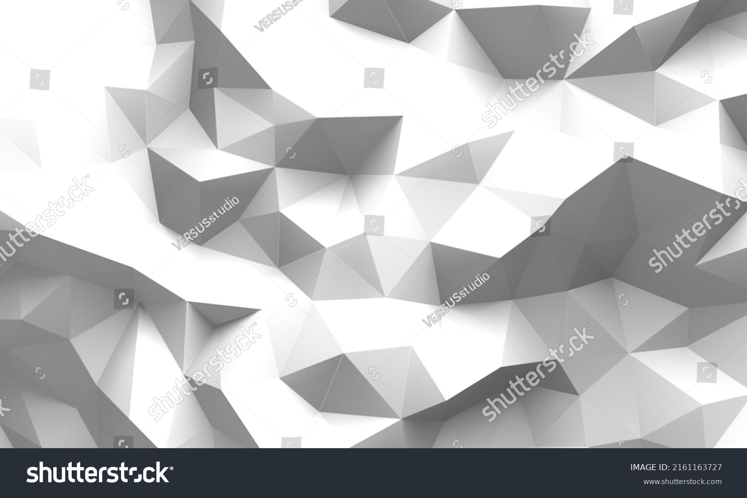 White Geometric Poligon Abstract Background 3d Stock Illustration ...