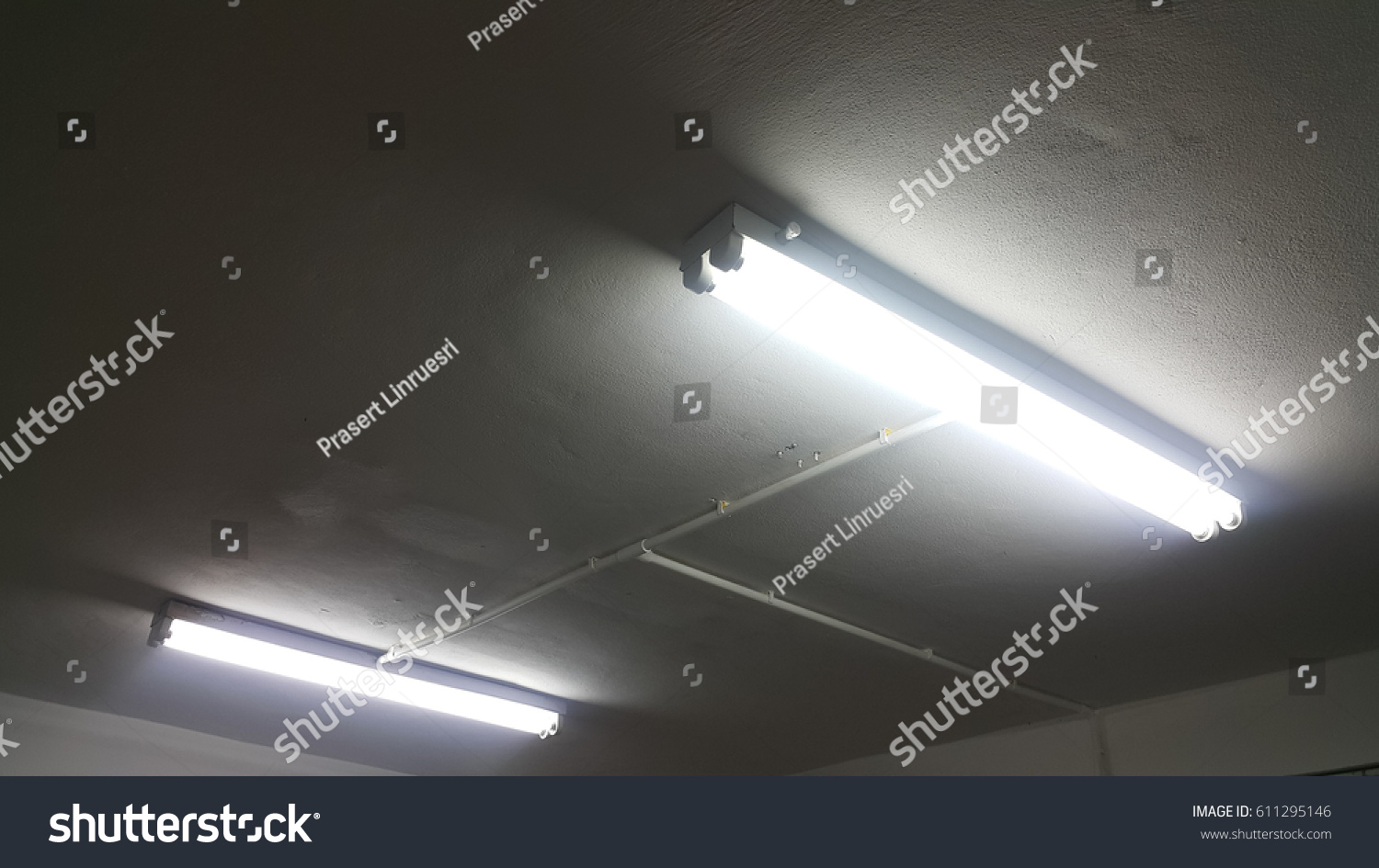 White Light Fluorescent Light Tube On Stock Photo Edit Now 611295146