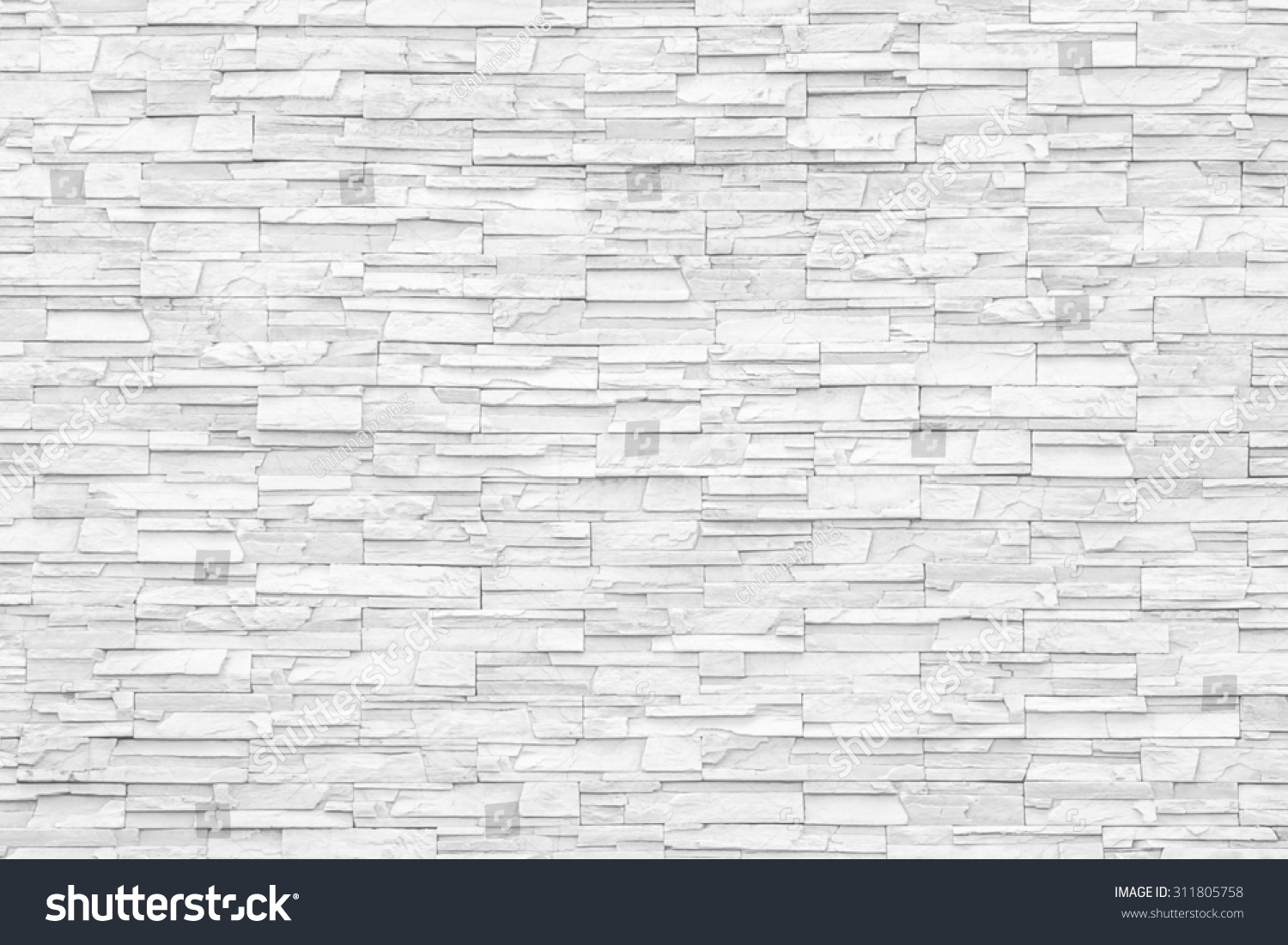 White Marble Brick Stone Tile Wall Stock Photo 311805758 ...