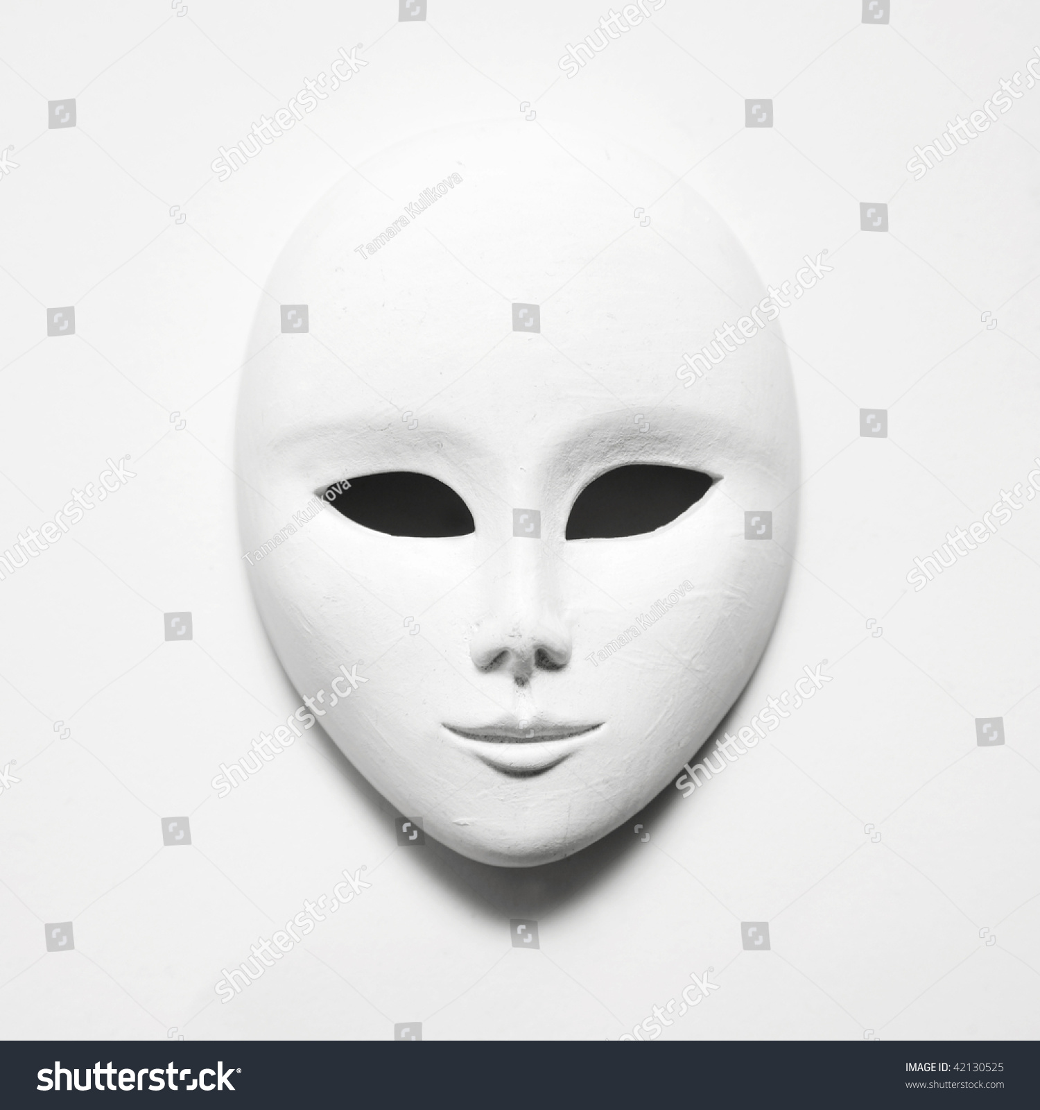 White Mask On White Paper; Square Format Stock Photo 42130525 ...