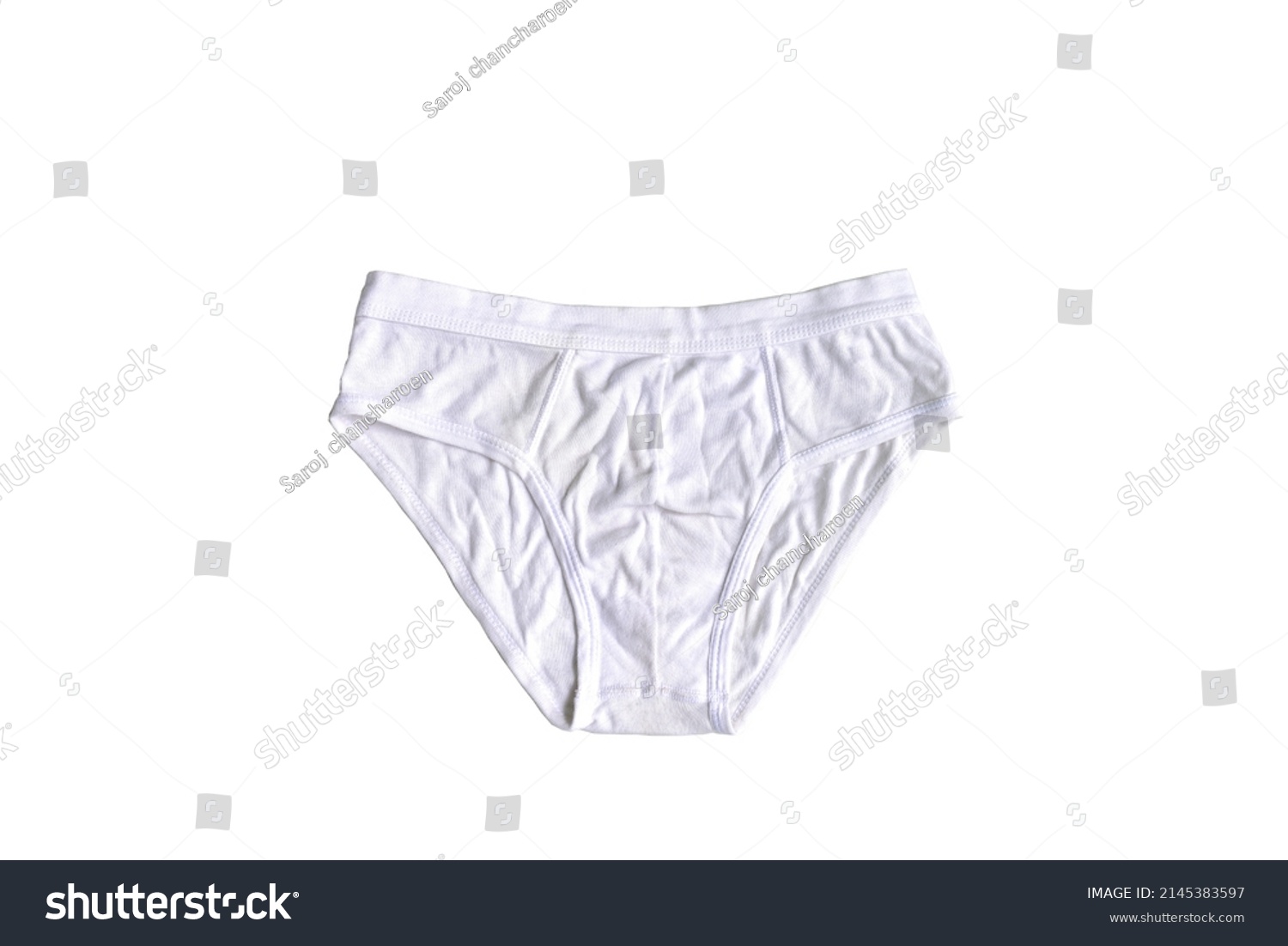 White Mens Underwear On White Background Stock Photo 2145383597 ...