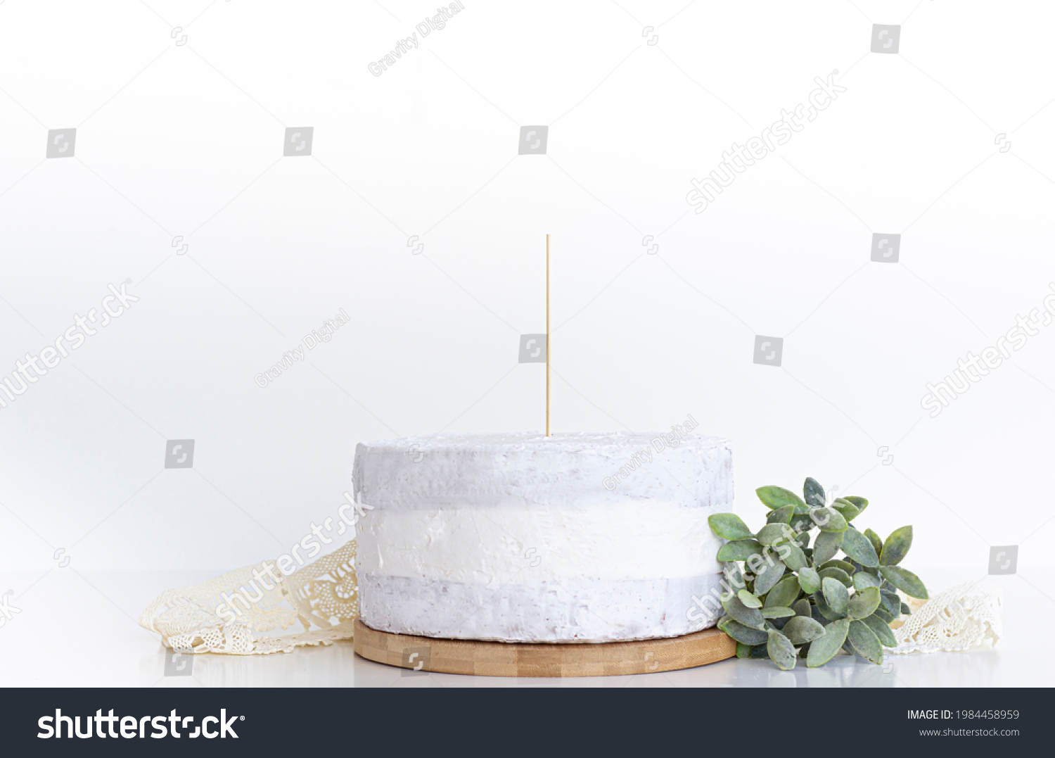 White Naked Cake Cake Topper Stick Stock Photo Edit Now