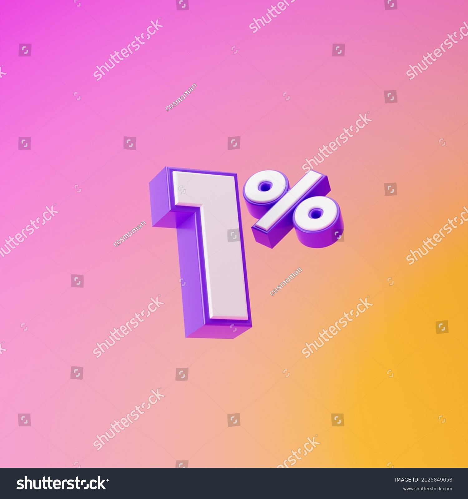 White One Percent 1 Purple Outline Stock Illustration 2125849058 ...