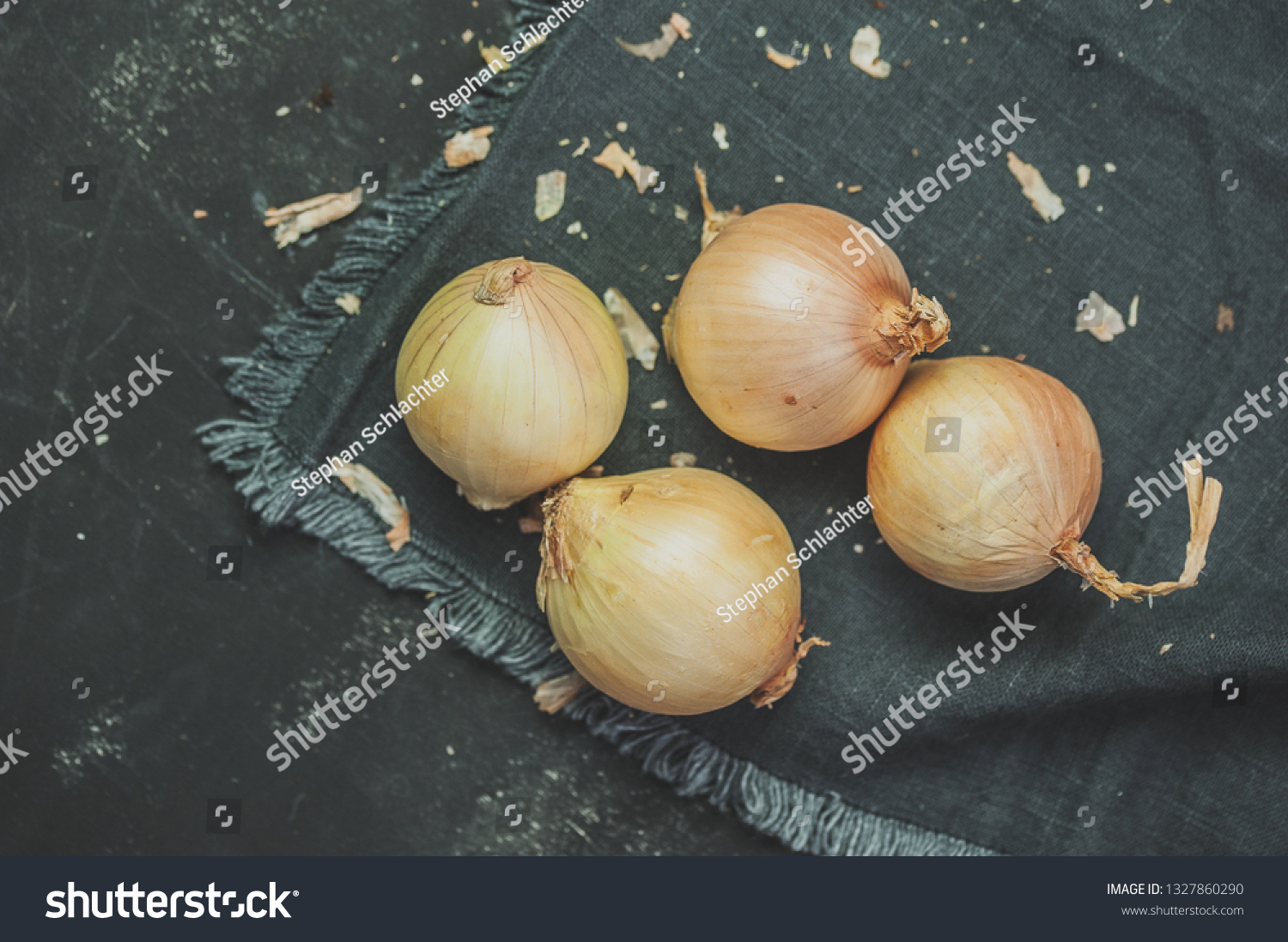 White Onions Top View Flat Lay Stock Photo Edit Now 1327860290