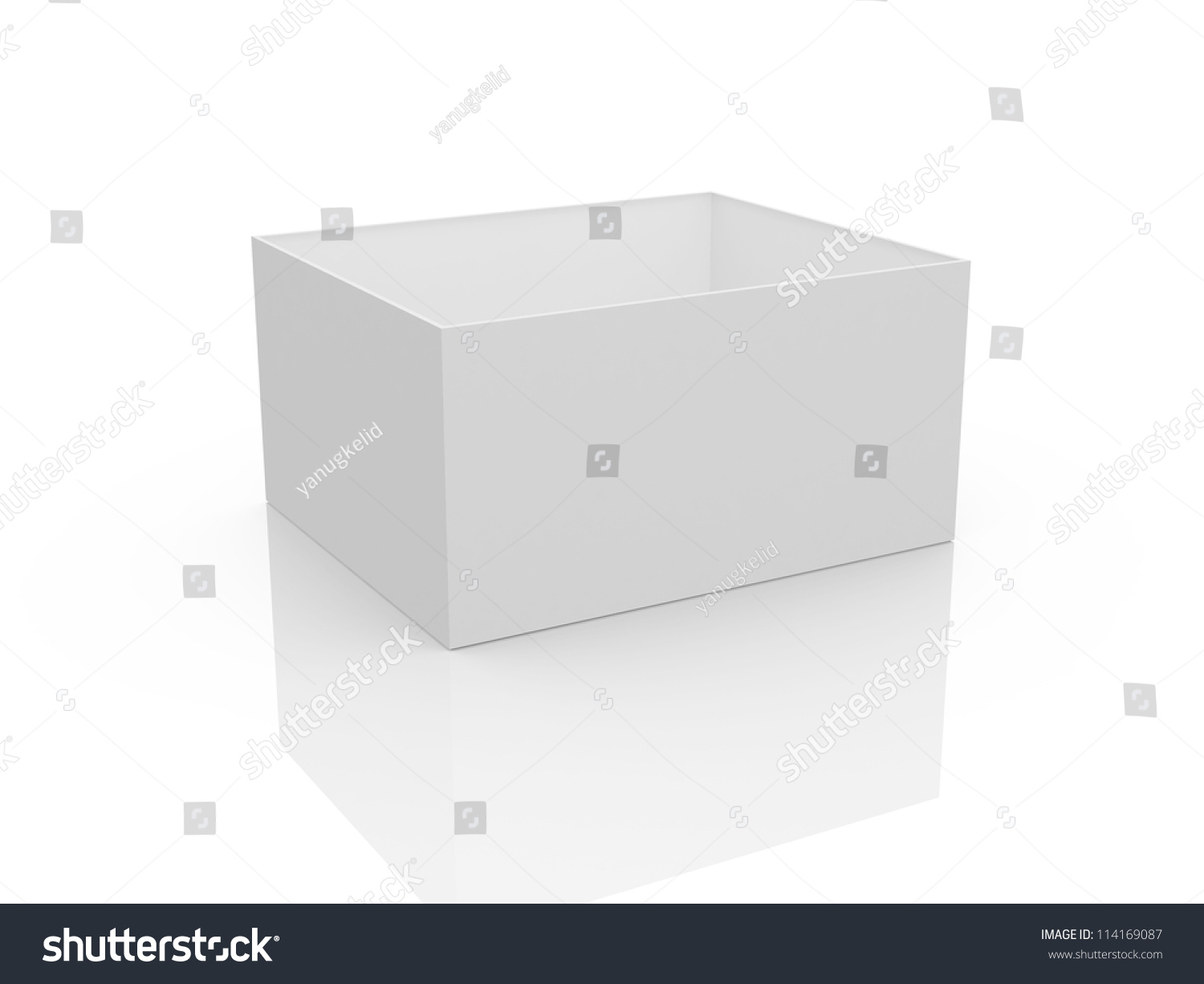 White Open Empty Box Template Isolated Stock Illustration 114169087