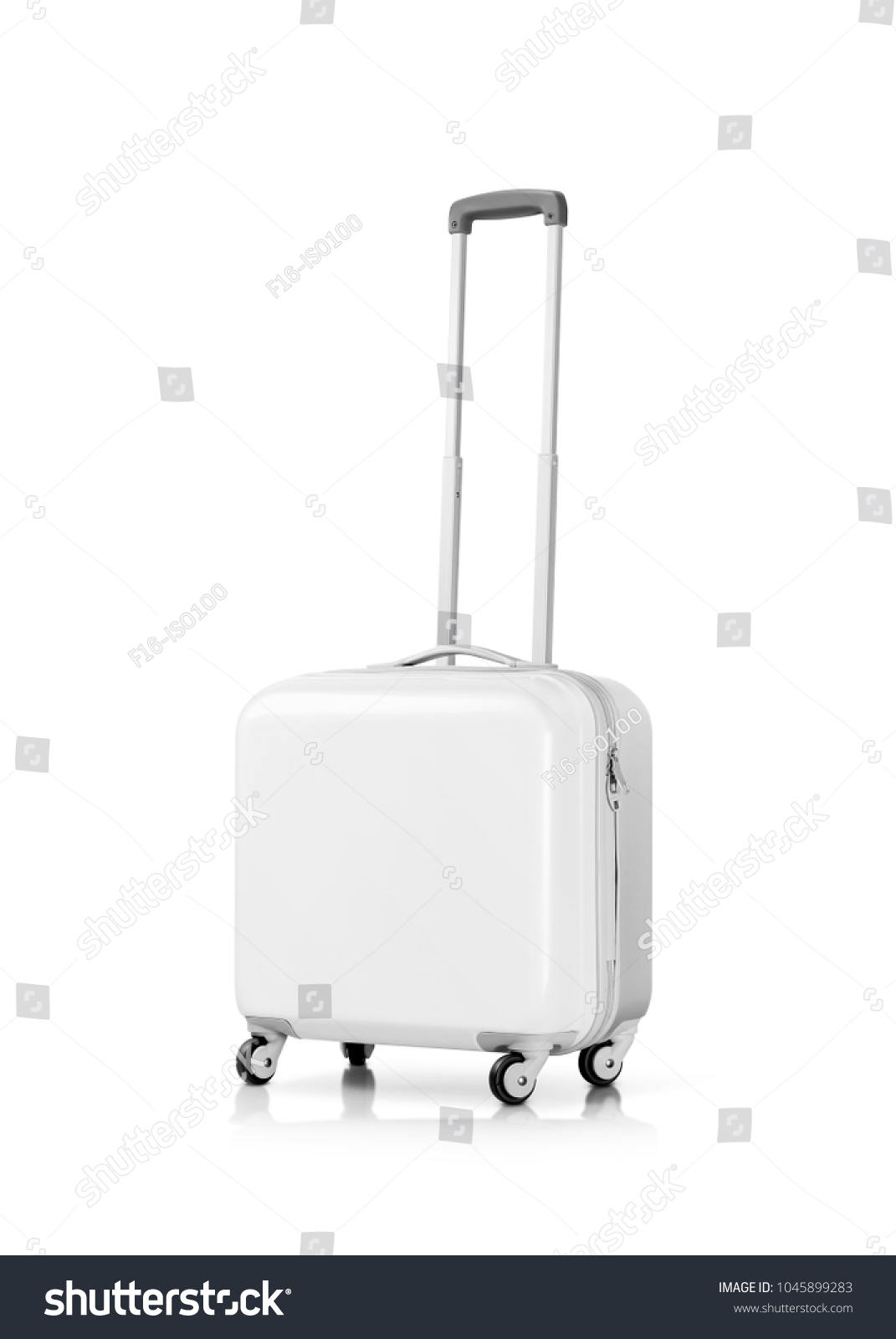 white plastic suitcase