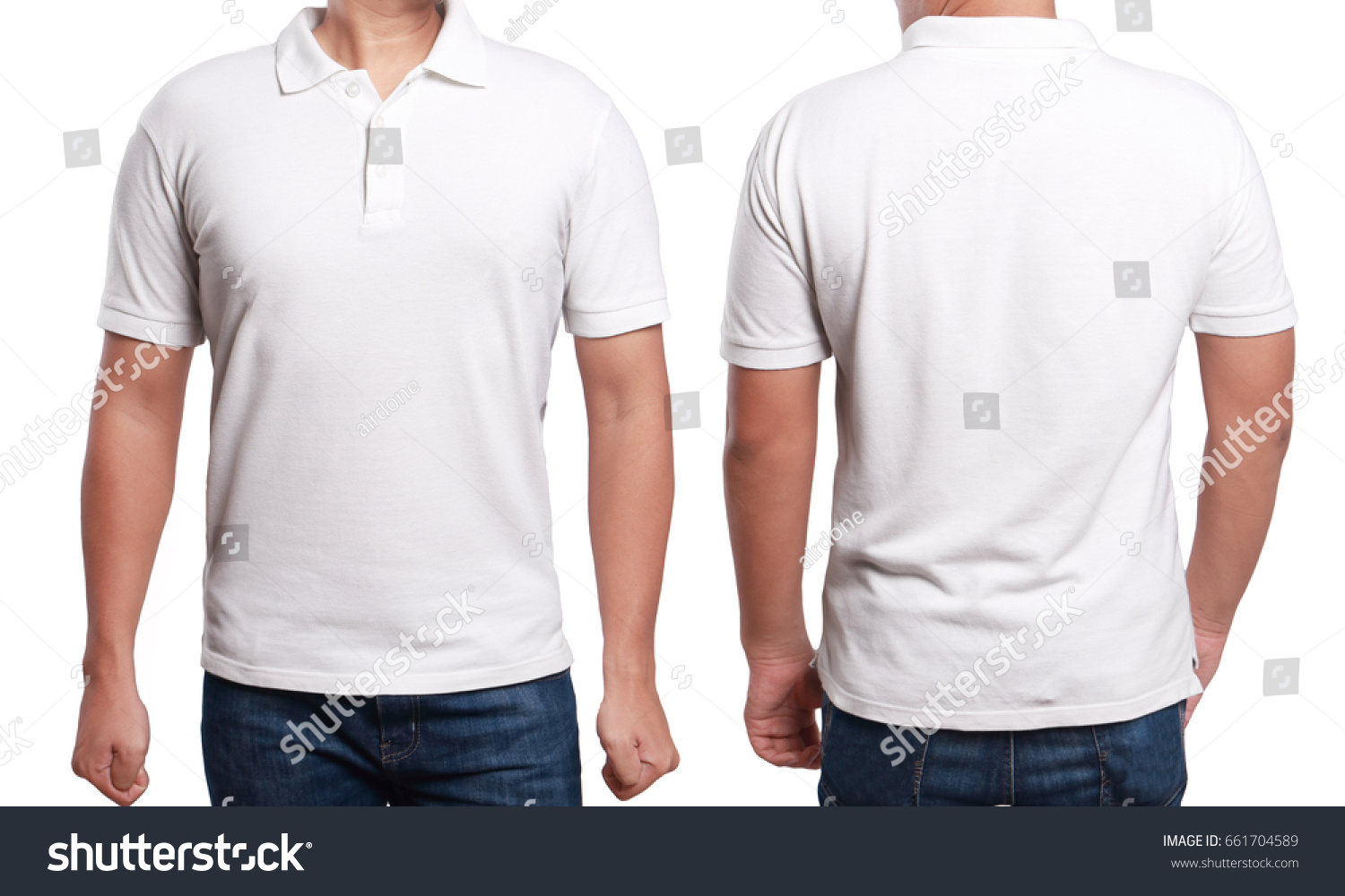 Download White Polo Tshirt Mock Up Front Stock Photo 661704589 ...