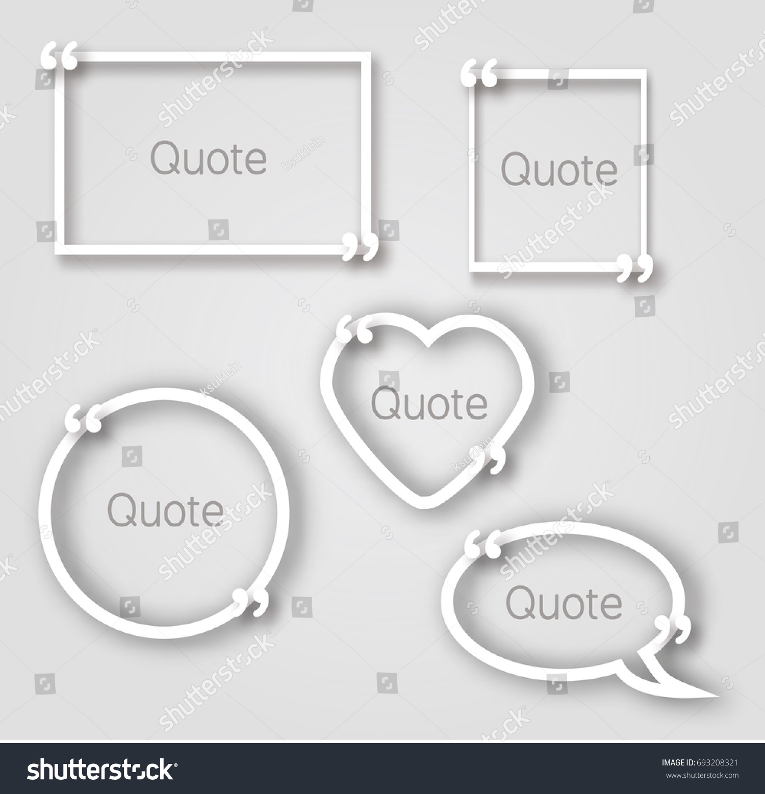 white quote bubble paper frames realistic stock illustration