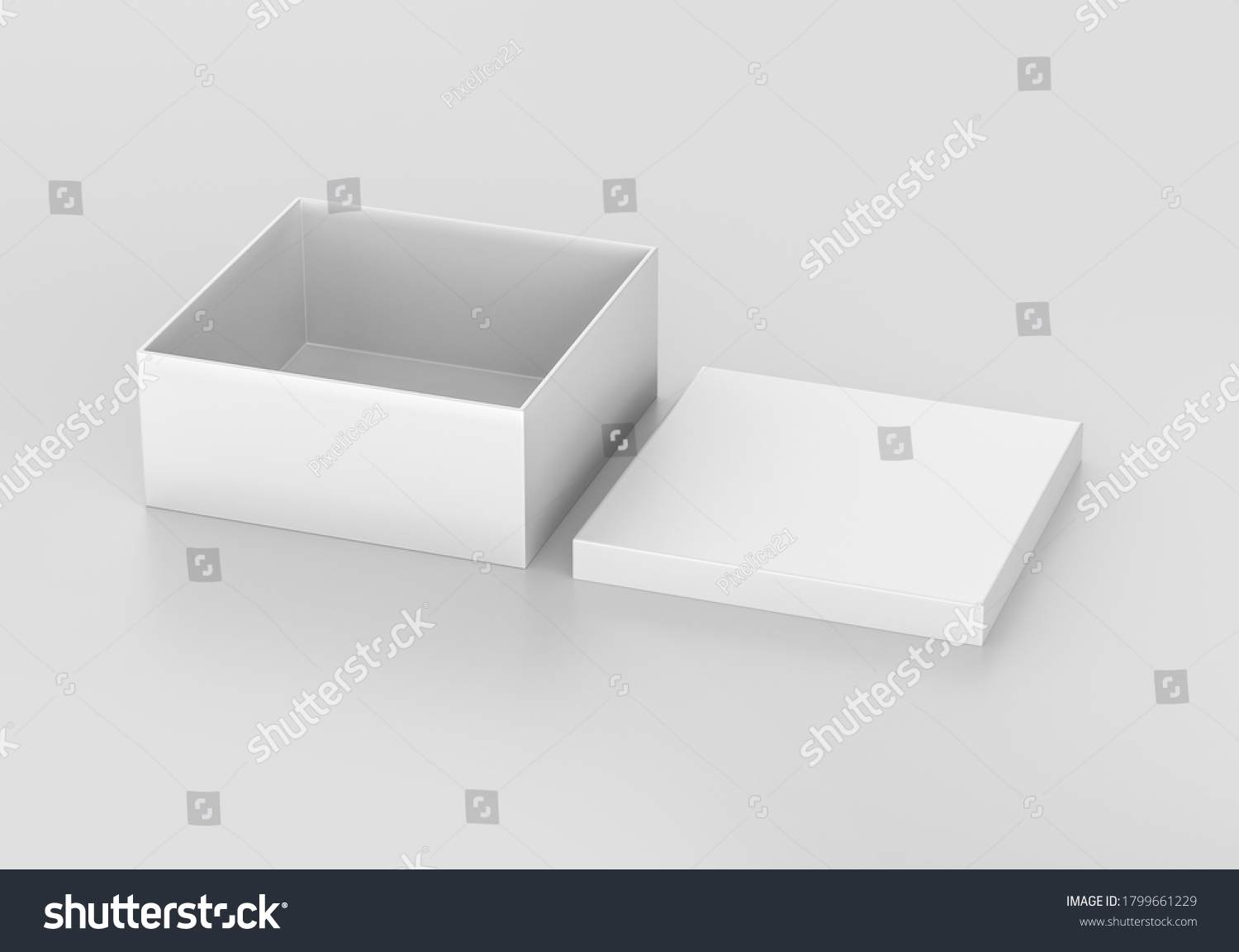 White Realistic Square Box Mockup Blank Stock Illustration 1799661229