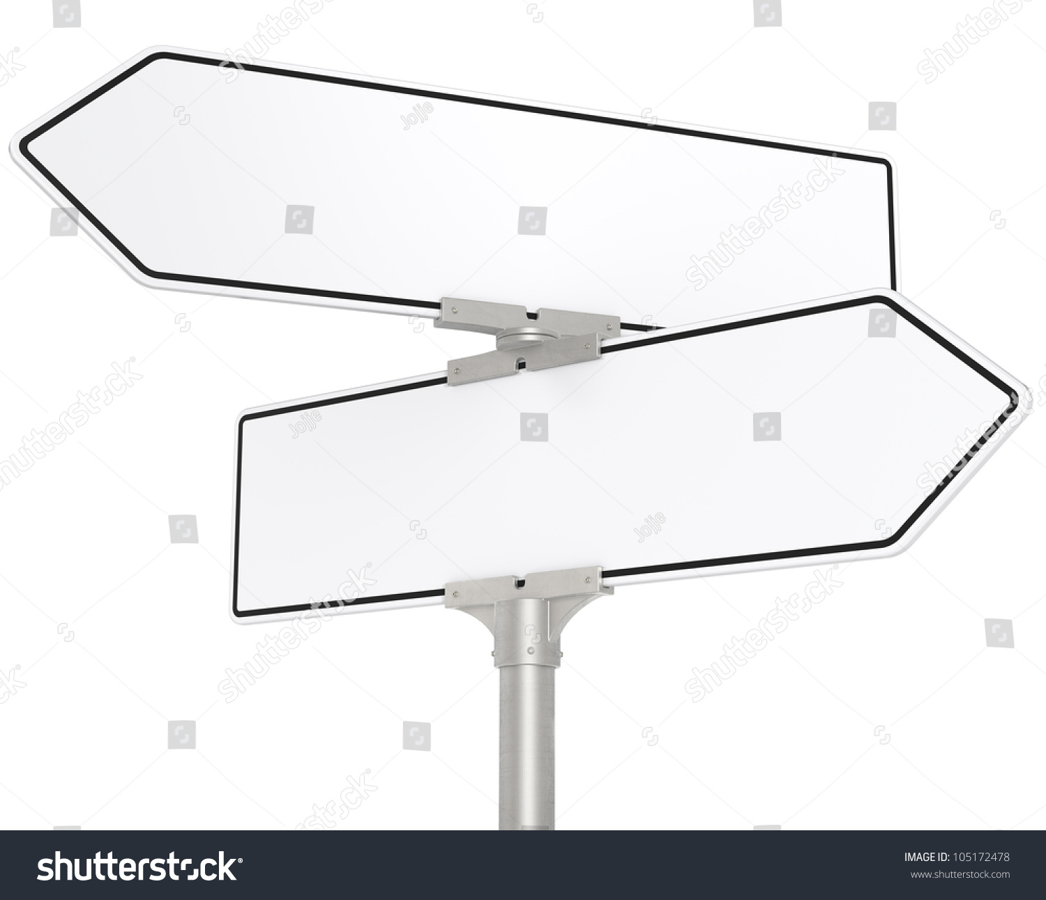White Road Signs Blank Directional Road Stock Illustration 105172478 ...