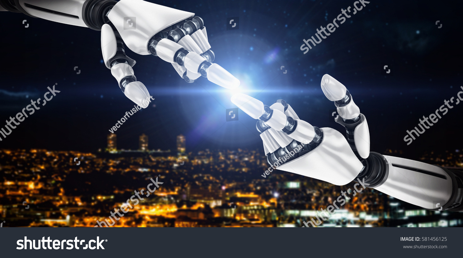  Tawny Brown Classic  Template Design Featuring White Robot Arm Pointing at Something