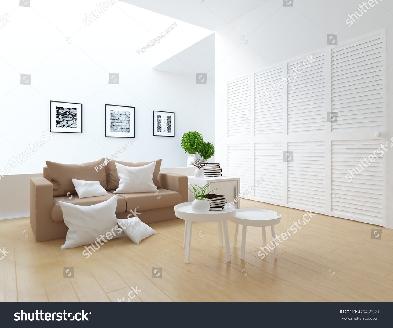White Room Sofa Dresser Living Room Stock Illustration 475438021