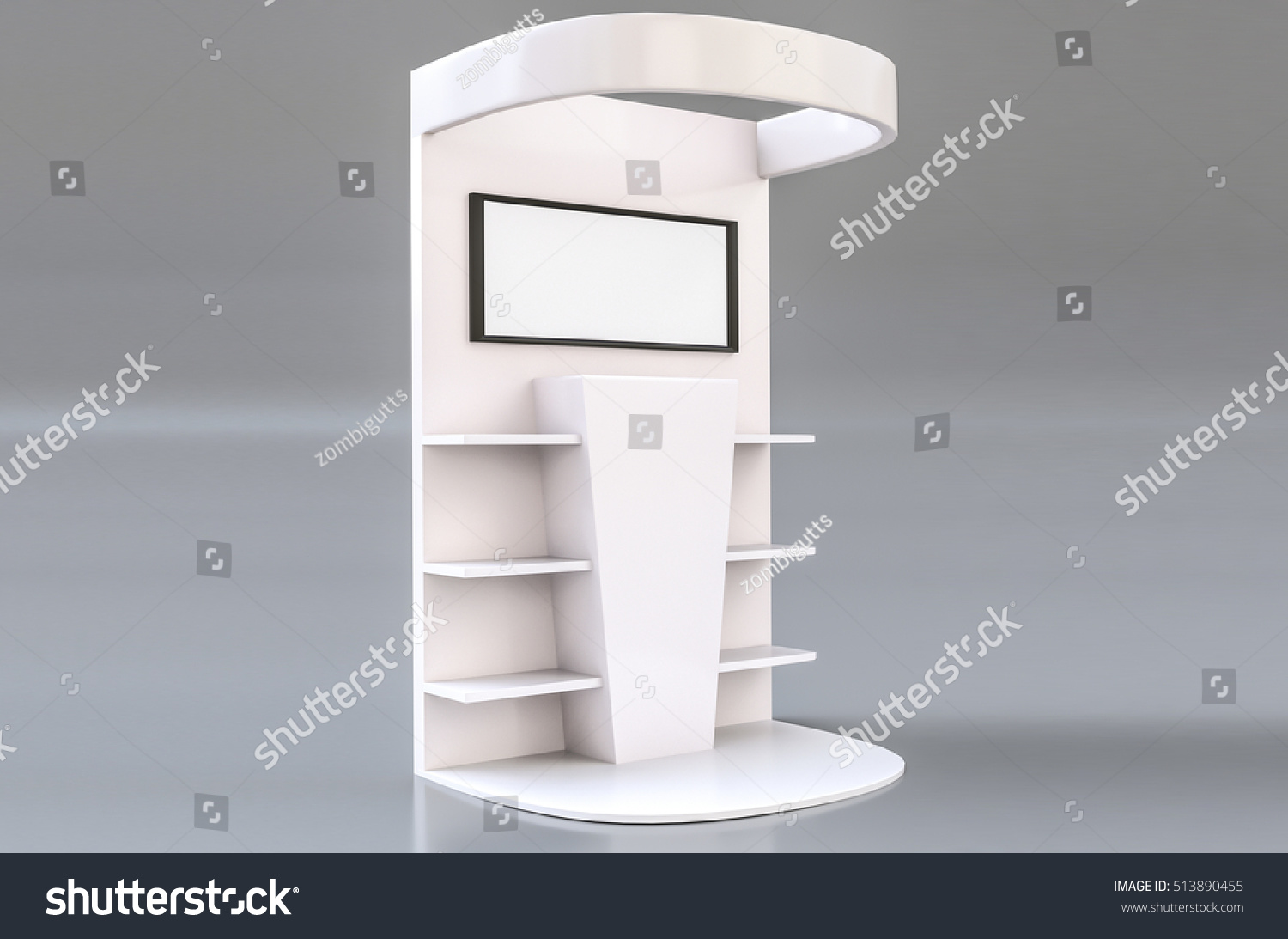 White Round Floor  Display  Rack Supermarket Stock  