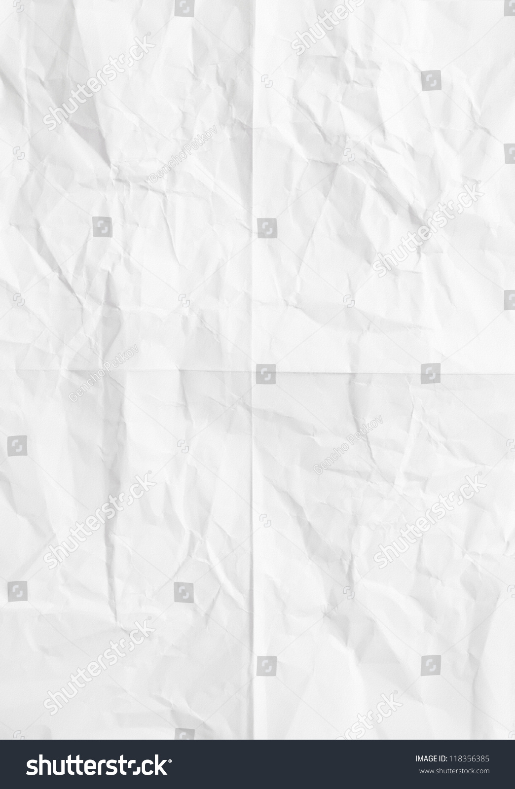 White Sheet Paper Folded Battered Texture Stock Photo 118356385 ...