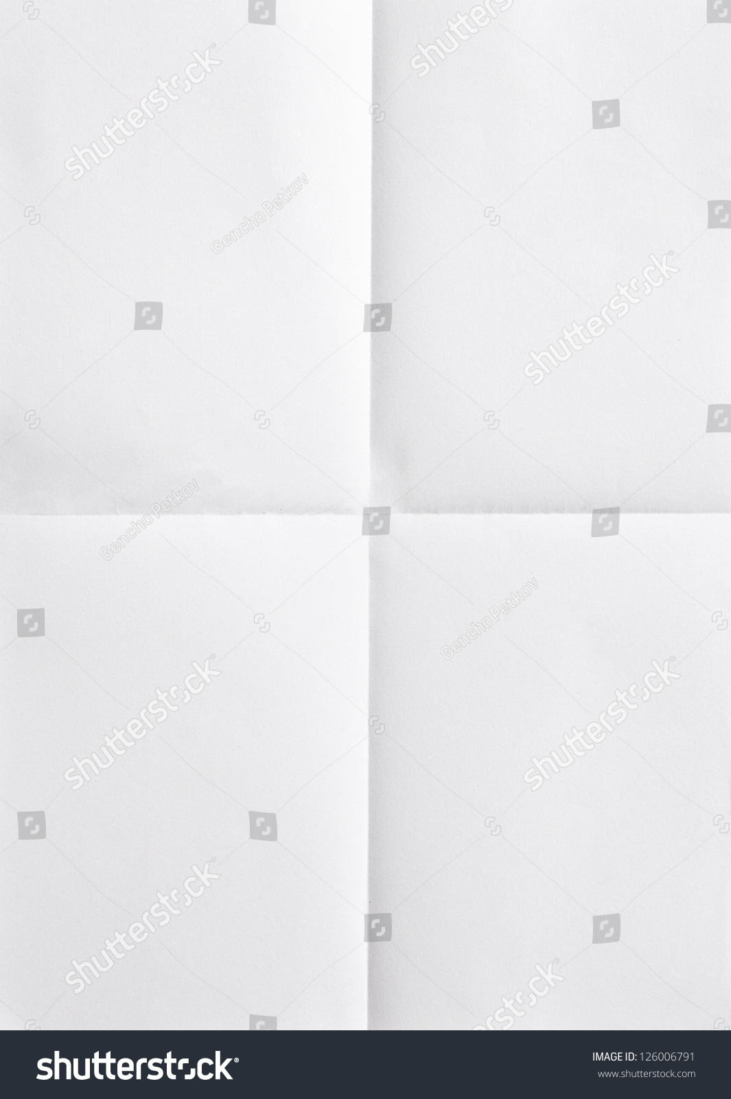 White Sheet Of Paper Folded In Four Stock Photo 126006791 : Shutterstock