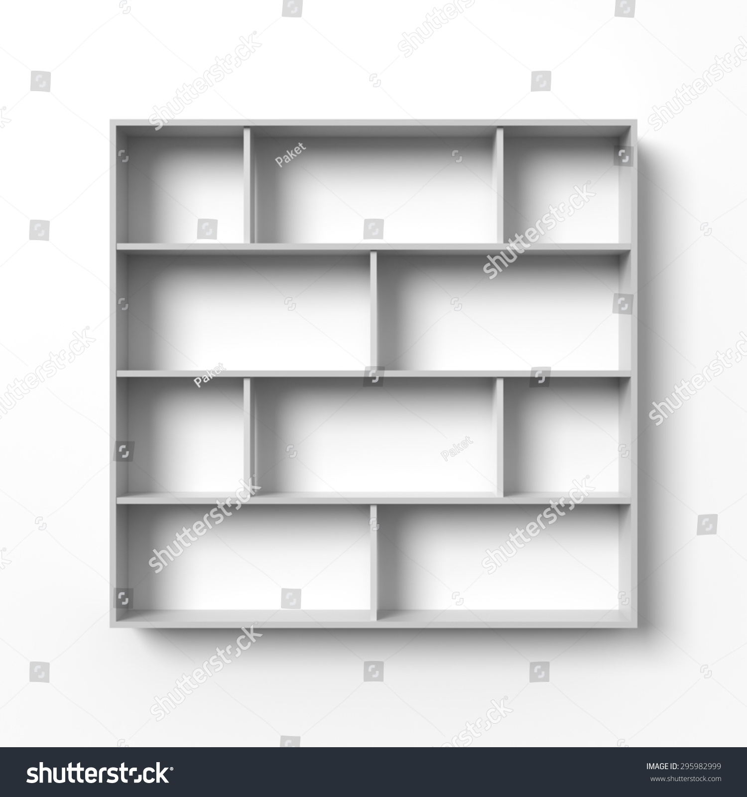 White Shelves Hanging On Wall Light Stock Illustration