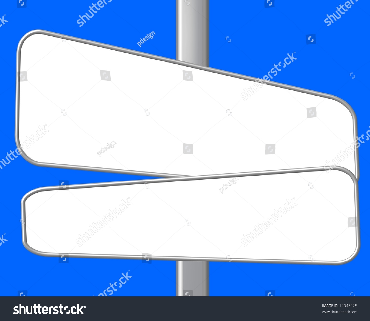 White Sign On Blue Backround - Your Text Here Stock Photo 12045025 ...