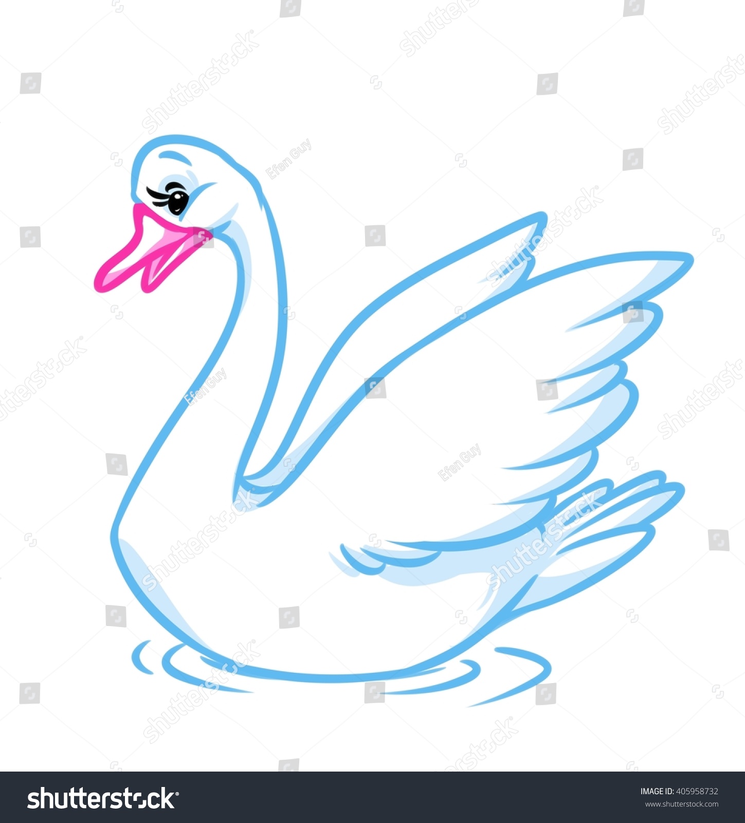 White Swan Animal Character Cartoon Illustration Stock Illustration ...