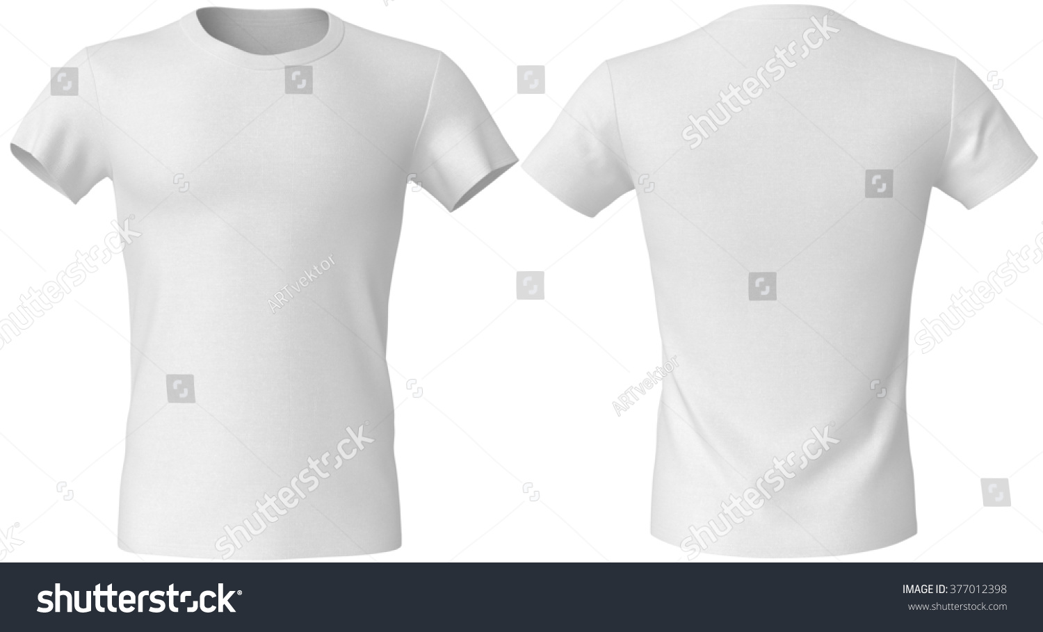 White Tshirt Front Back Stock Illustration 377012398