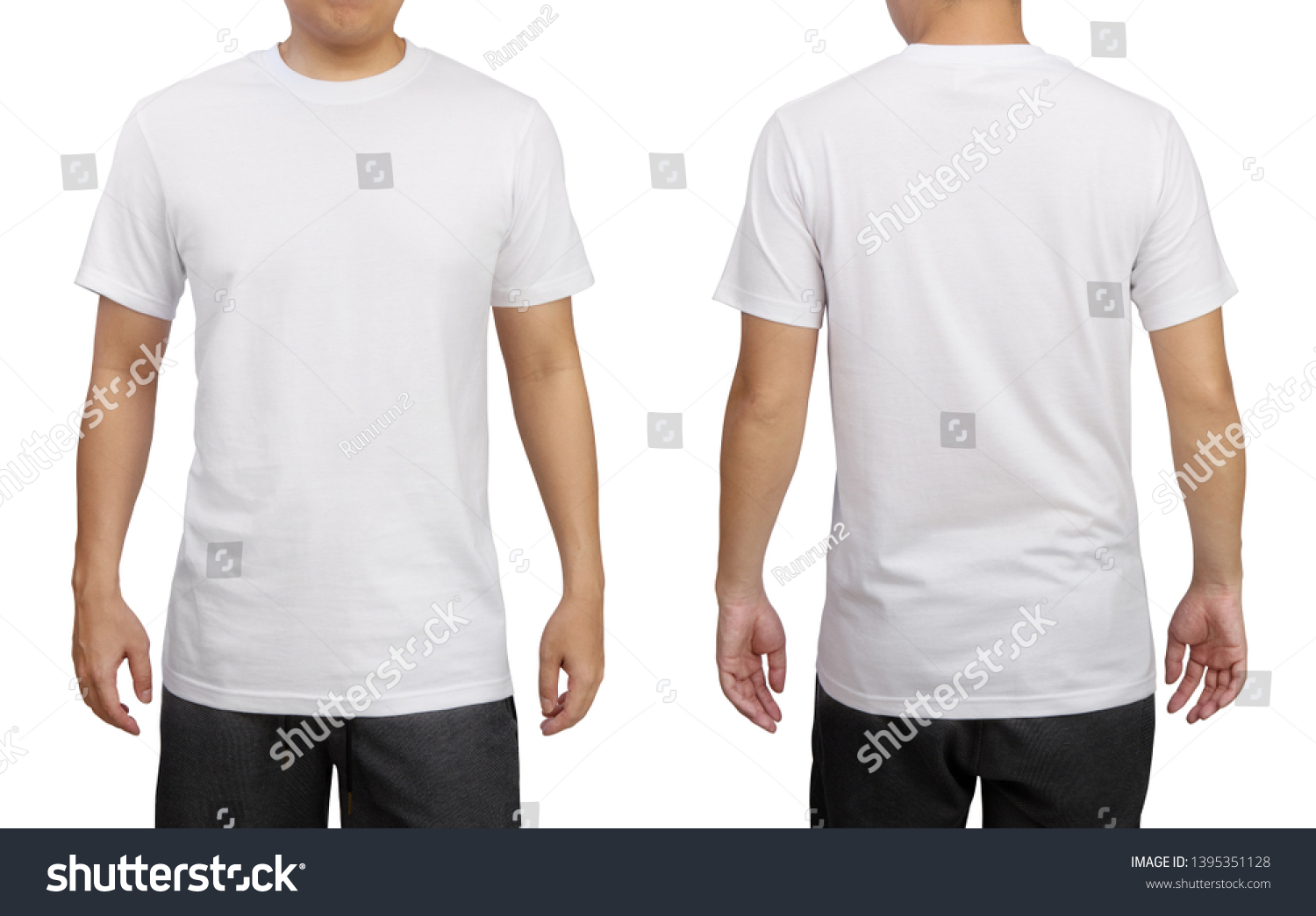 White Tshirt On Young Man Isolated Stock Photo (edit Now) 1395351128