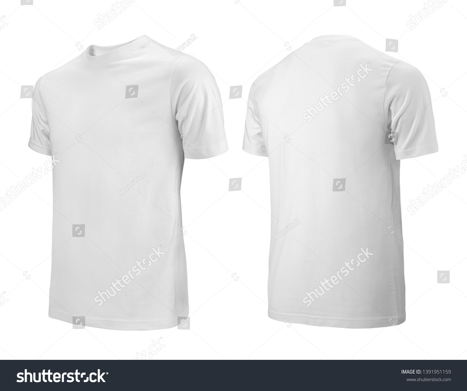 White Tshirts Front Back Side View Stock Photo 1391951159 | Shutterstock