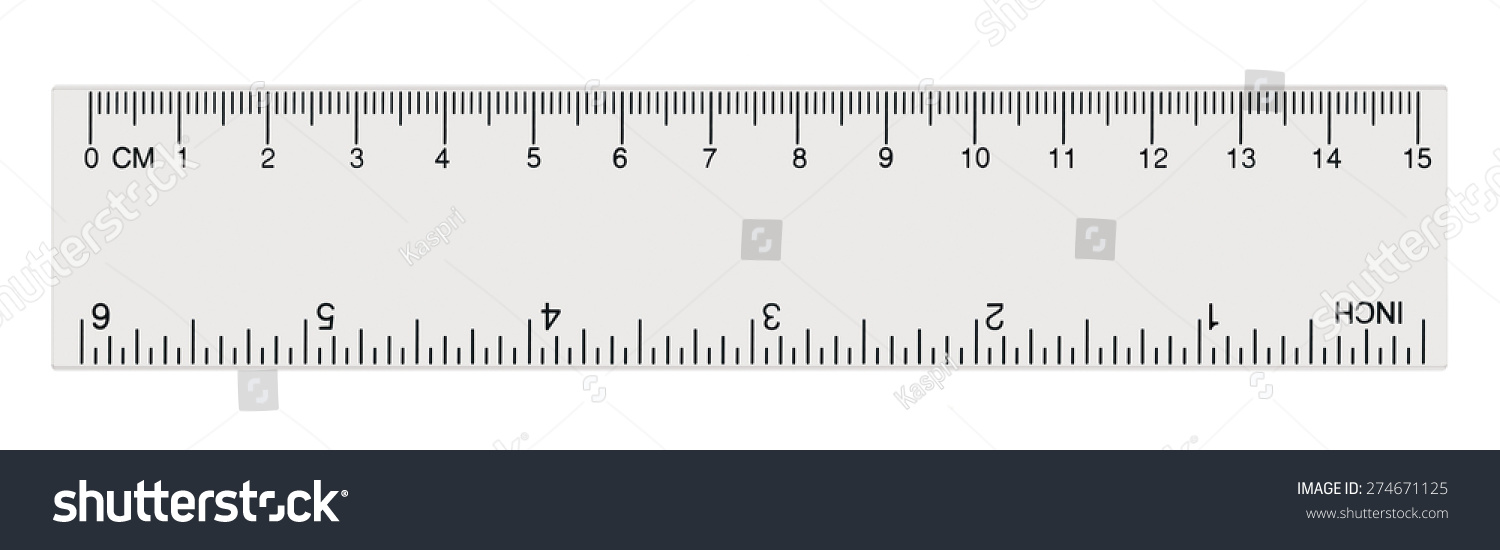 White Transparent Ruler Isolated Inch Centimetre Stock Photo 274671125