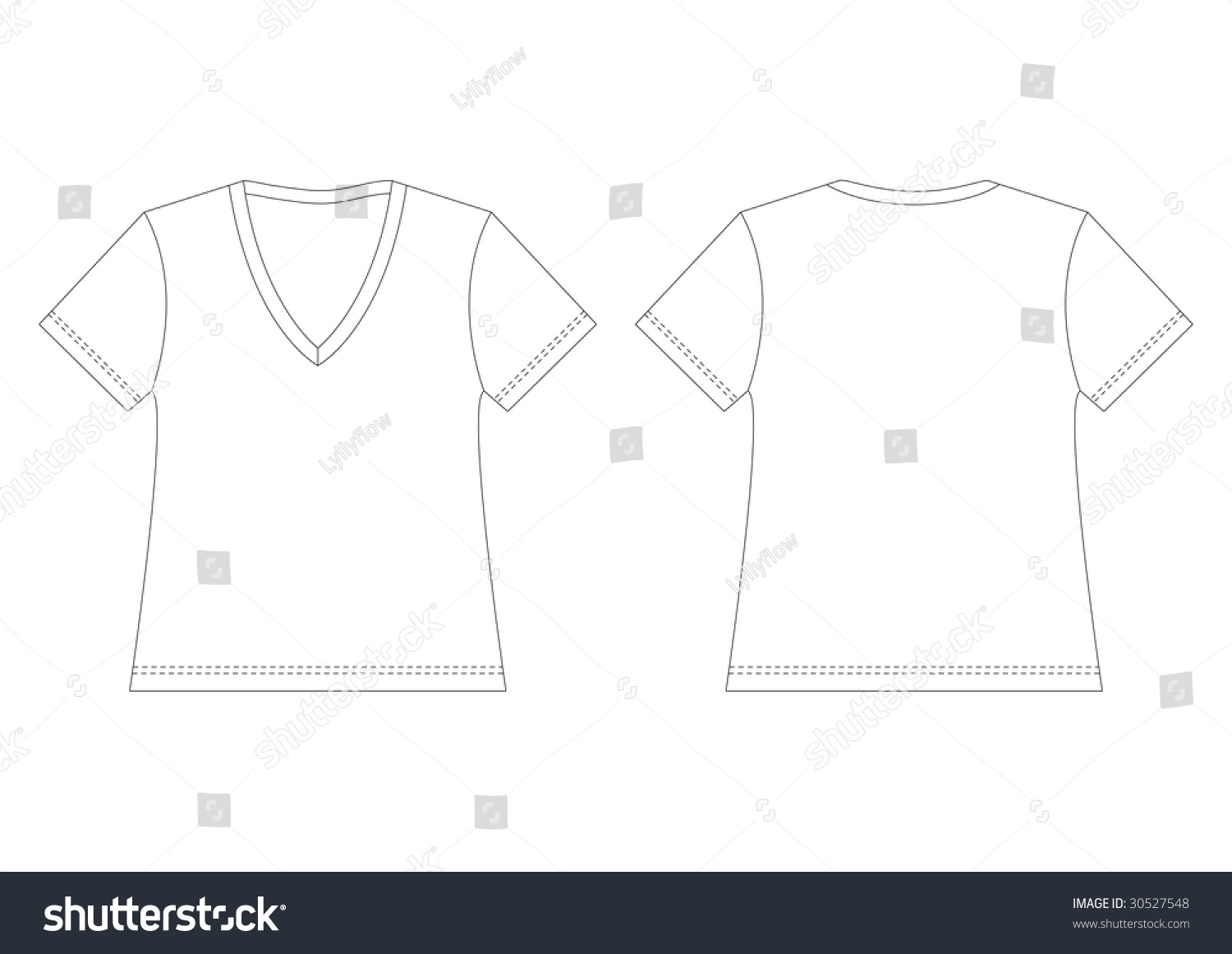 White V-Neck T-Shirt Stock Photo 30527548 : Shutterstock