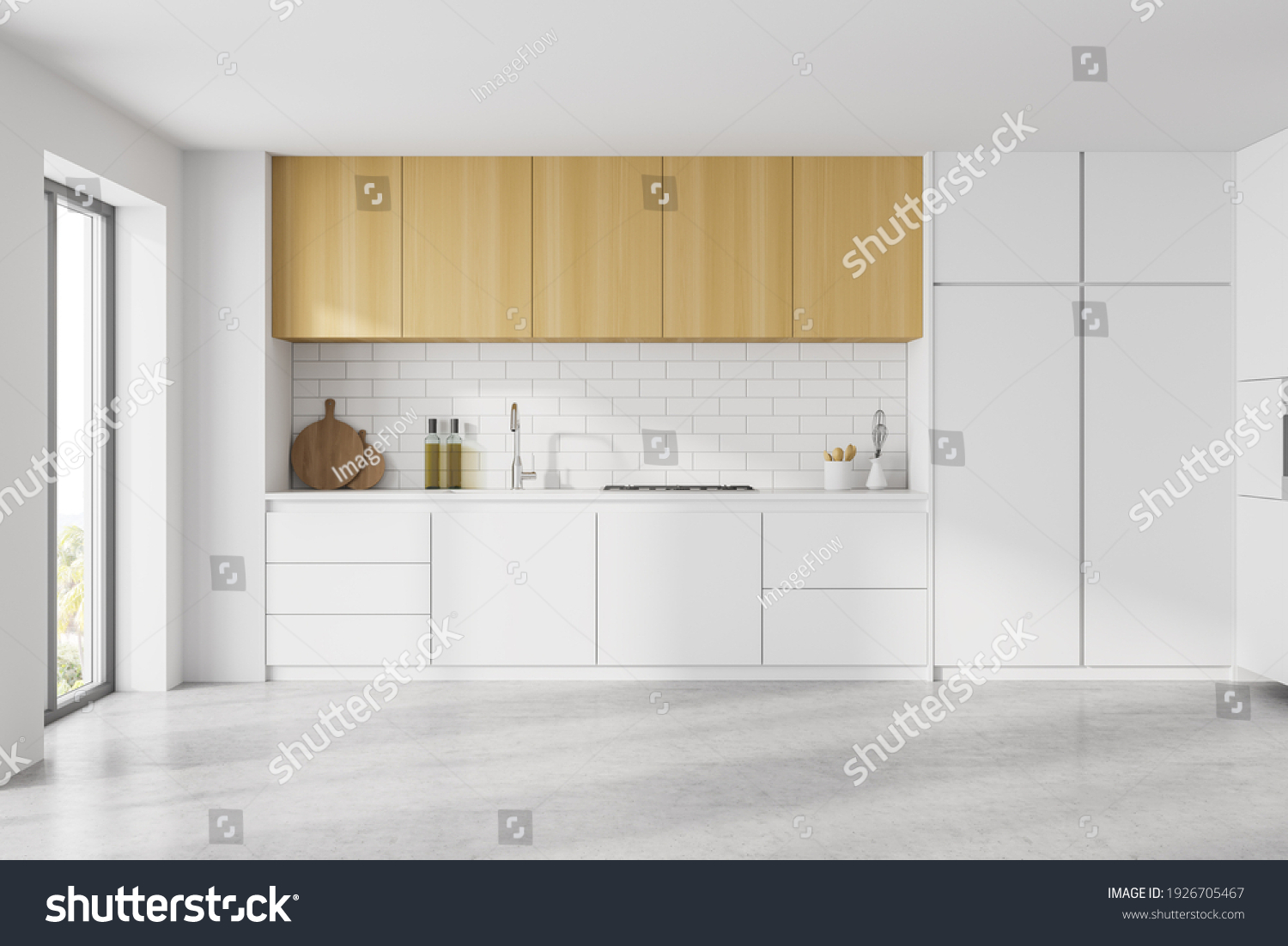 white wooden kitchen set